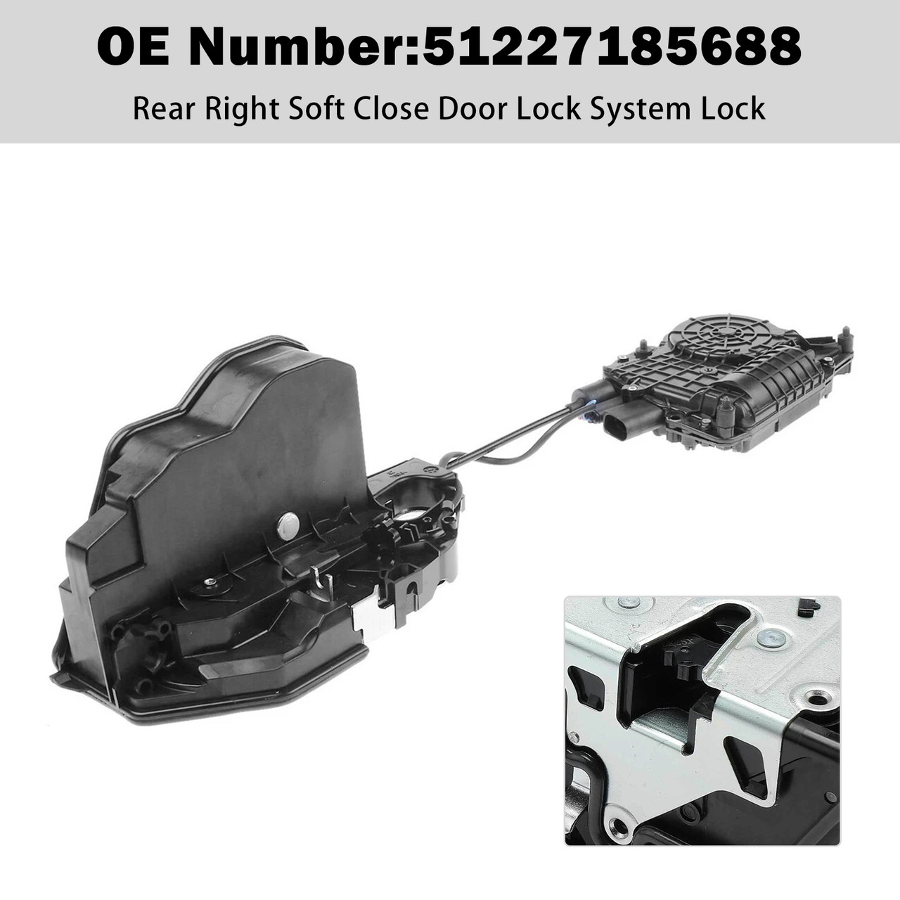 Rear Right Soft Close Door Lock 51227185688 For BMW 5 F10 F11 7 Series F01 F02
