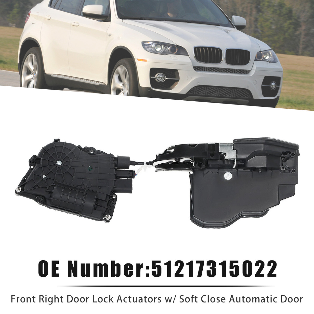 Front Right Door Lock Actuators for BMW X5 E70 07-12 X6 E71 08-14 w/ Soft Close Automatic Door