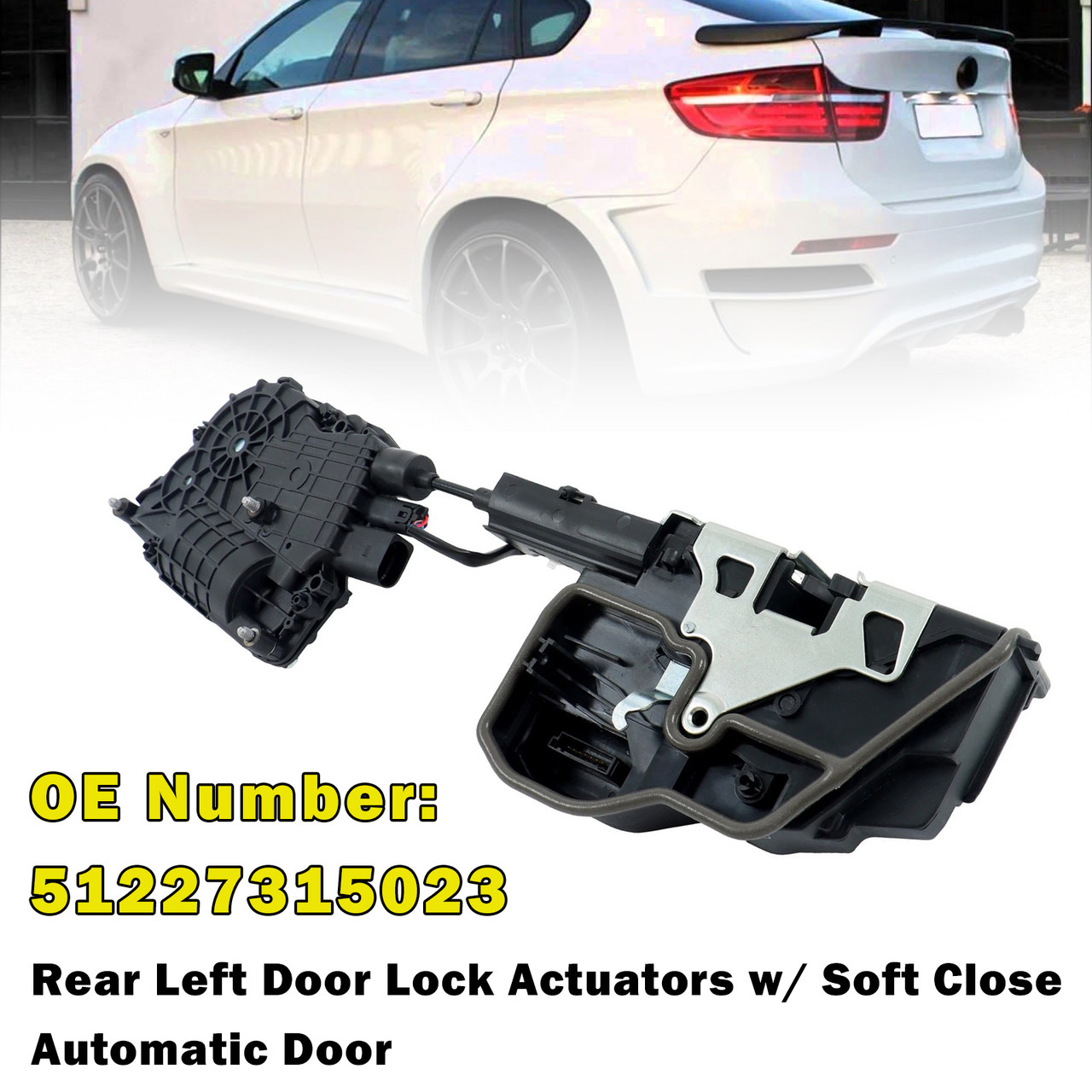Rear Left Door Lock Actuators for BMW X5 E70 07-12 X6 E71 08-14 w/ Soft Close Automatic Door