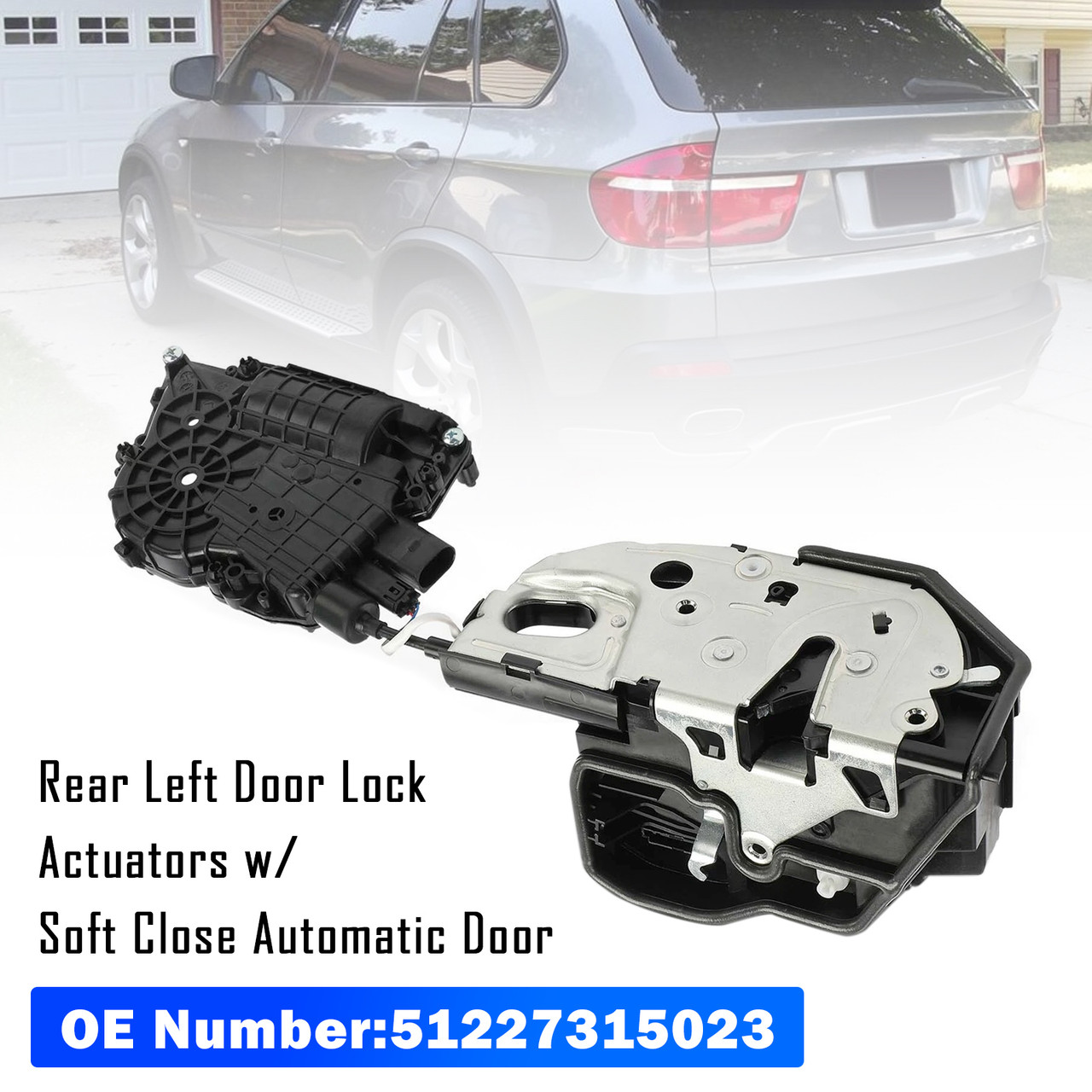 Rear Left Door Lock Actuators for BMW X5 E70 07-12 X6 E71 08-14 w/ Soft Close Automatic Door