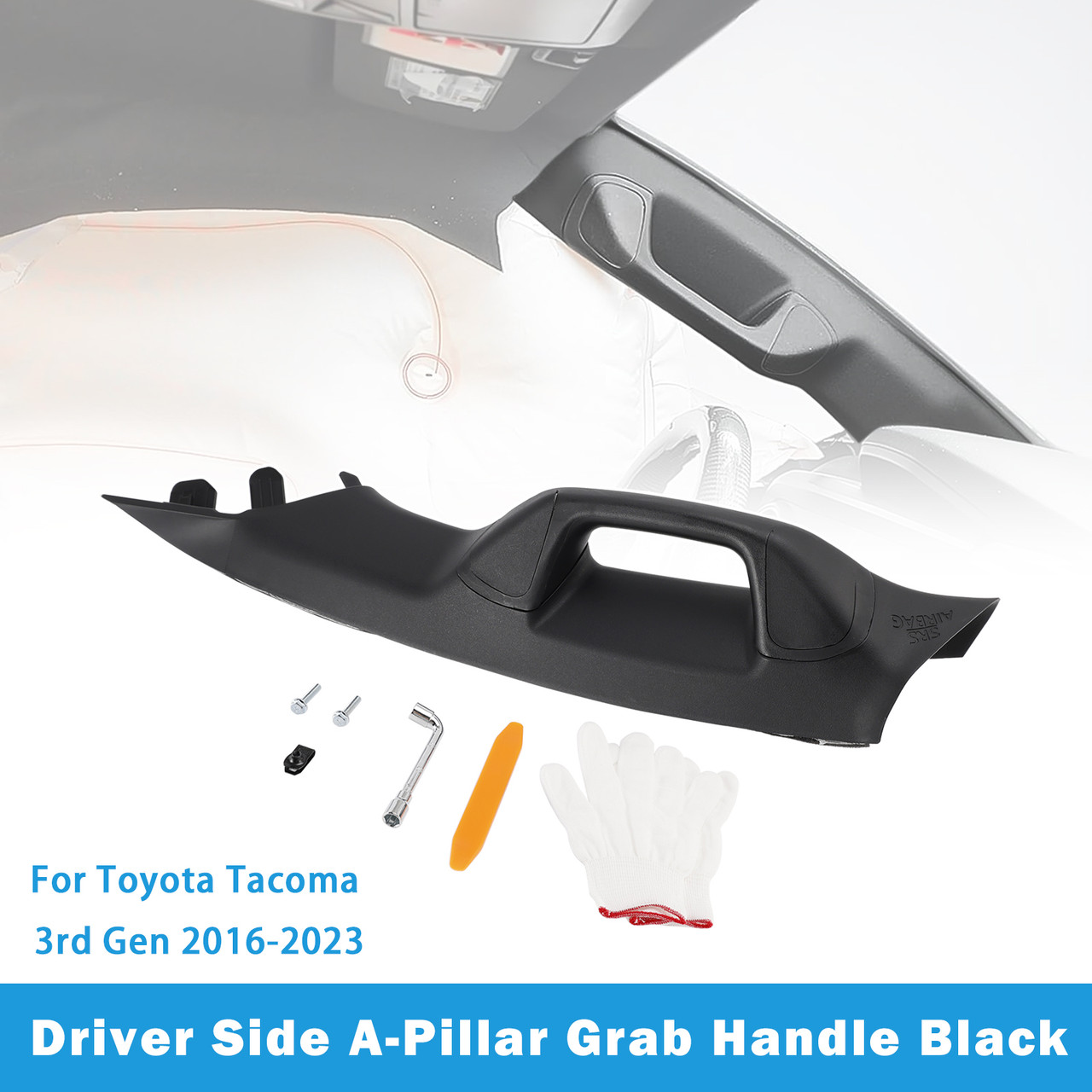 Driver Side A-Pillar Grab Handle Black For Toyota Tacoma 3rd Gen 2016-2023 Generic