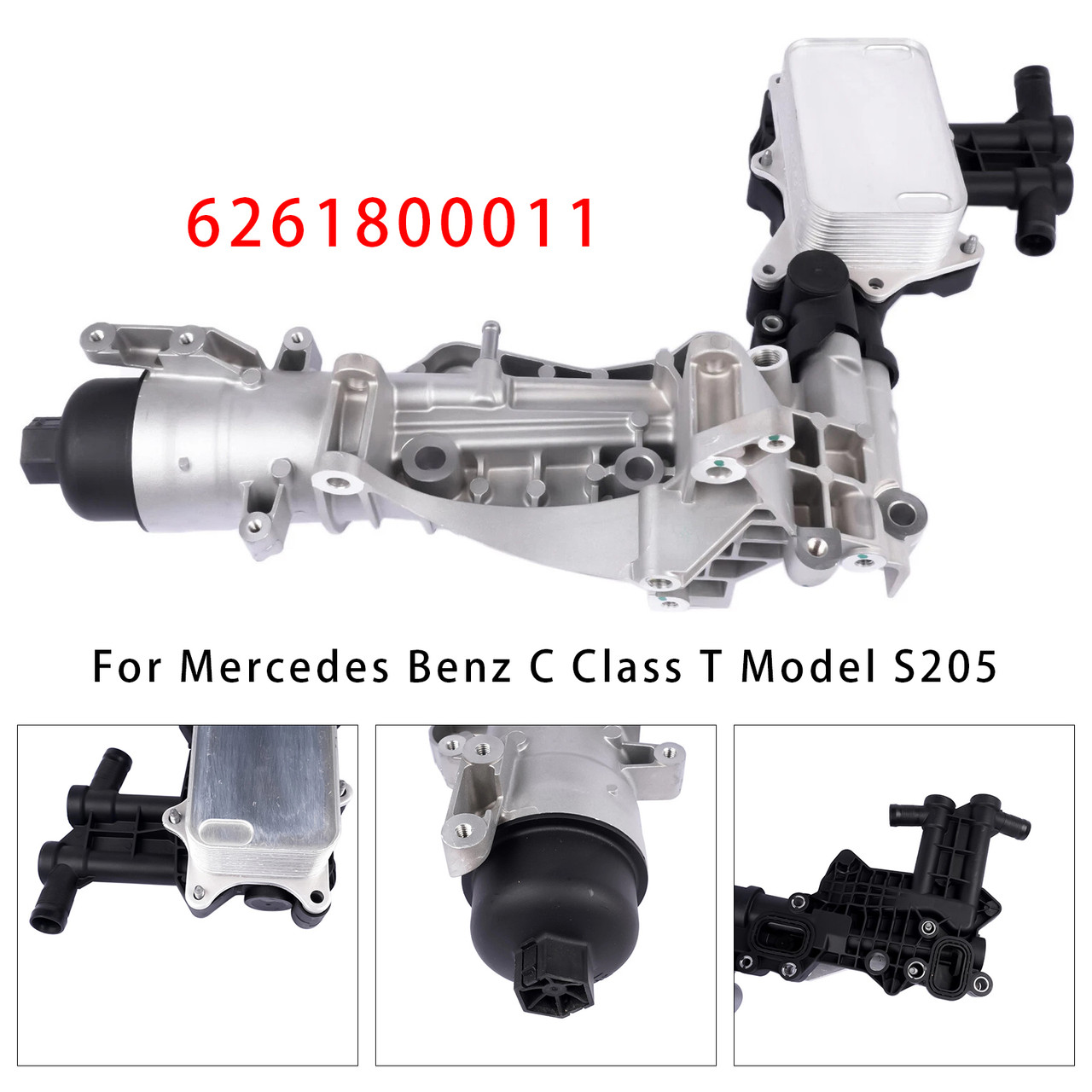 Mercedes Benz C Class W205 Oil Filter Housing Oil Cooler Assembly 6261800011 Generic
