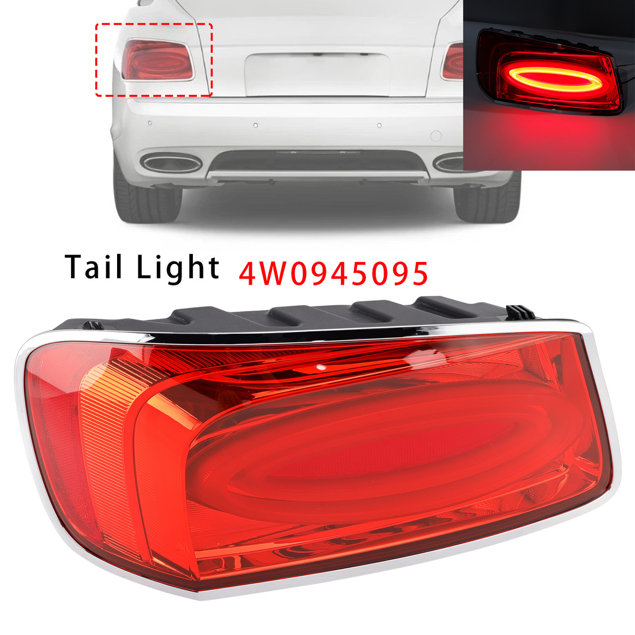 2013-2019 Bentley Flying Spur 4.0L 6.0L Left Tail Light 4W0945095 Generic