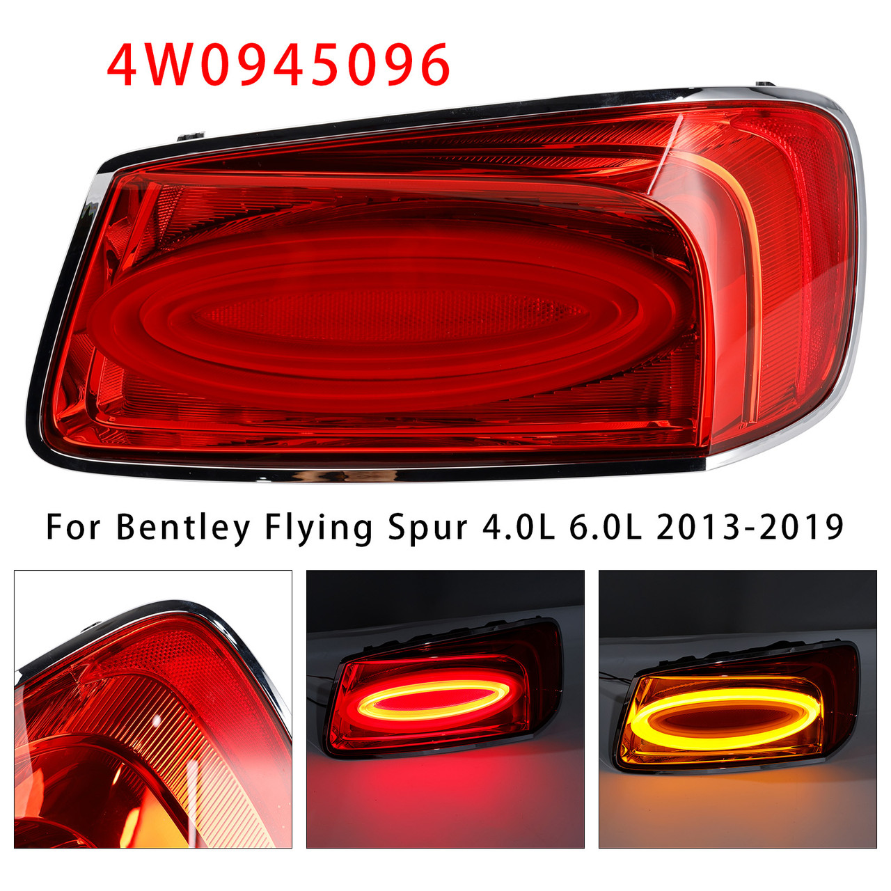 2013-2019 Bentley Flying Spur 4.0L 6.0L Right Tail Light 4W0945096 Generic
