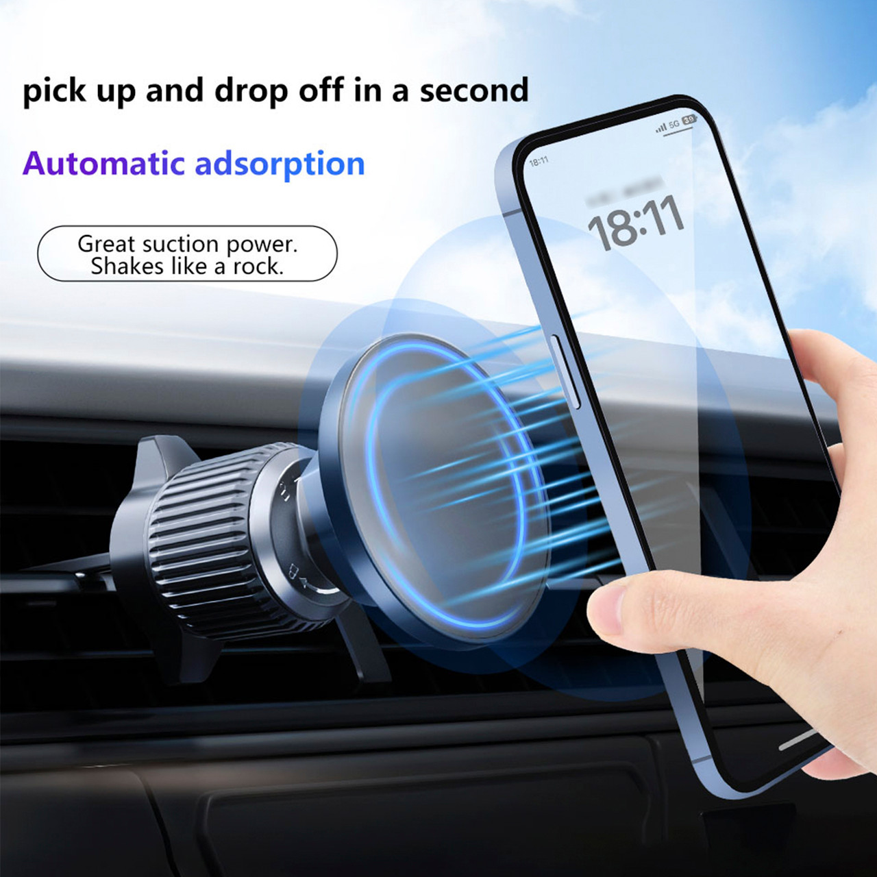 Magsafe Magnetic Car Phone Holder Air Outlet For Apple 12 13 14 15 16 17 Pro Max