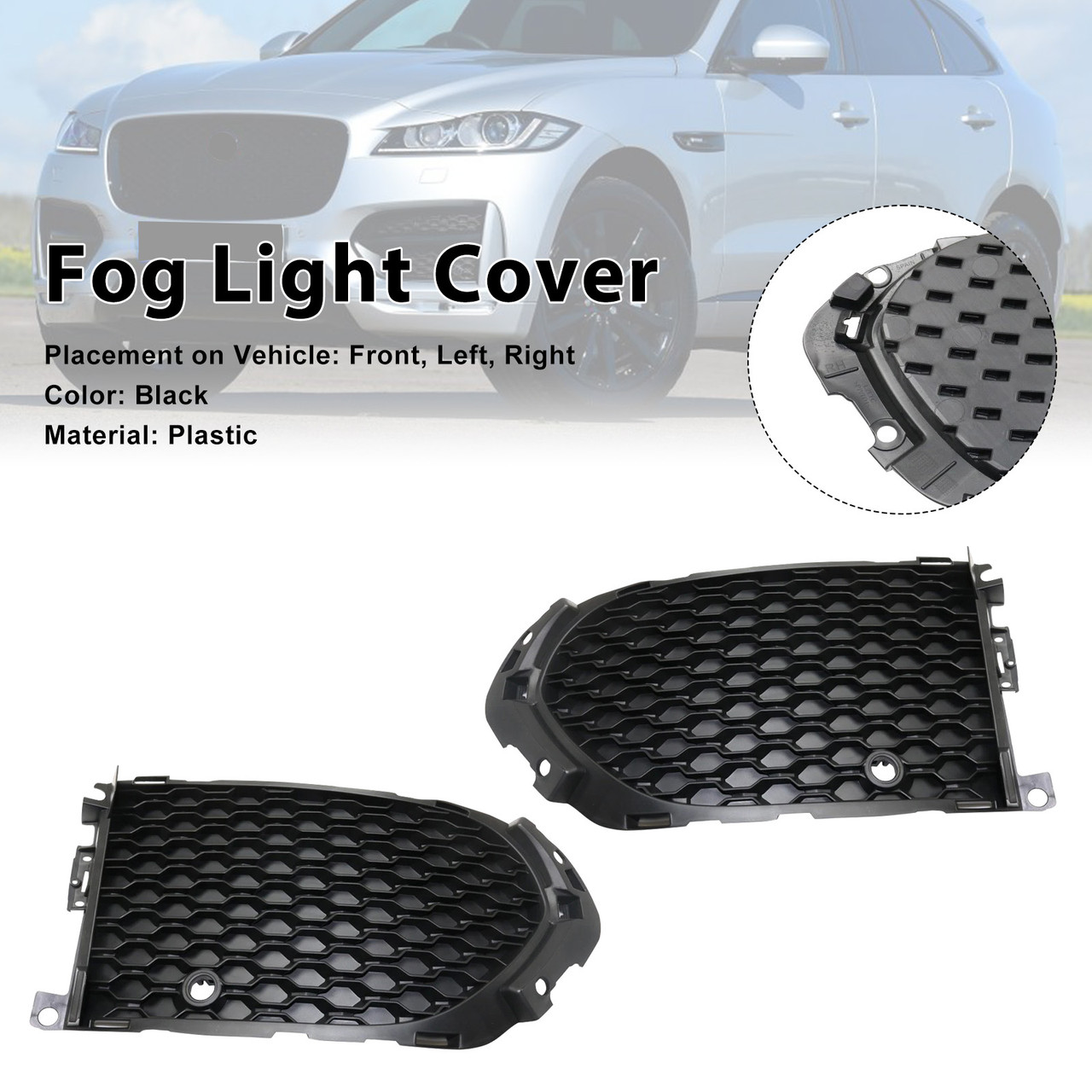 2017-2020 Jaguar F-Pace Front Fog Light Cover Grille JA1039103 Generic