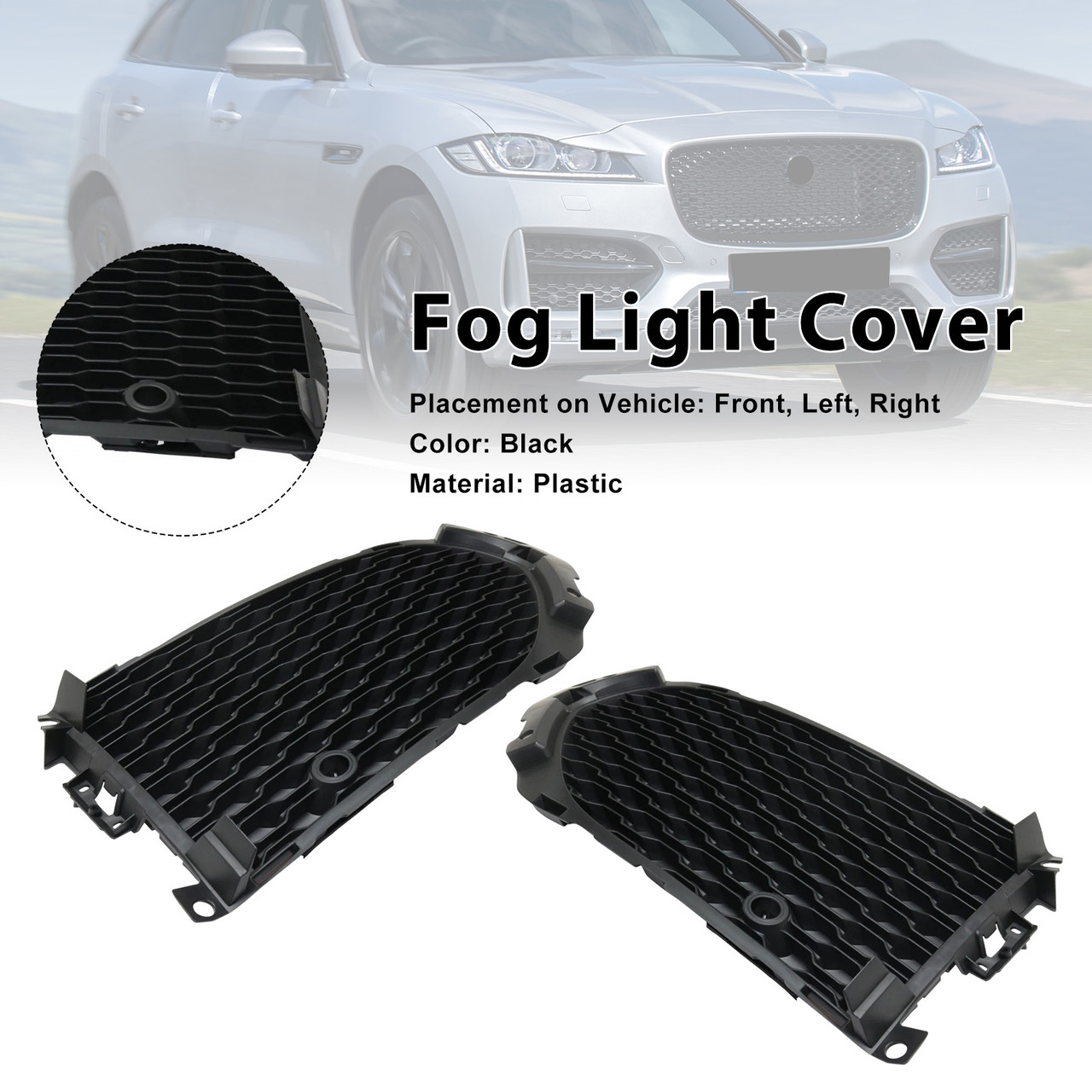 2017-2020 Jaguar F-Pace Front Fog Light Cover Grille JA1039103 Generic