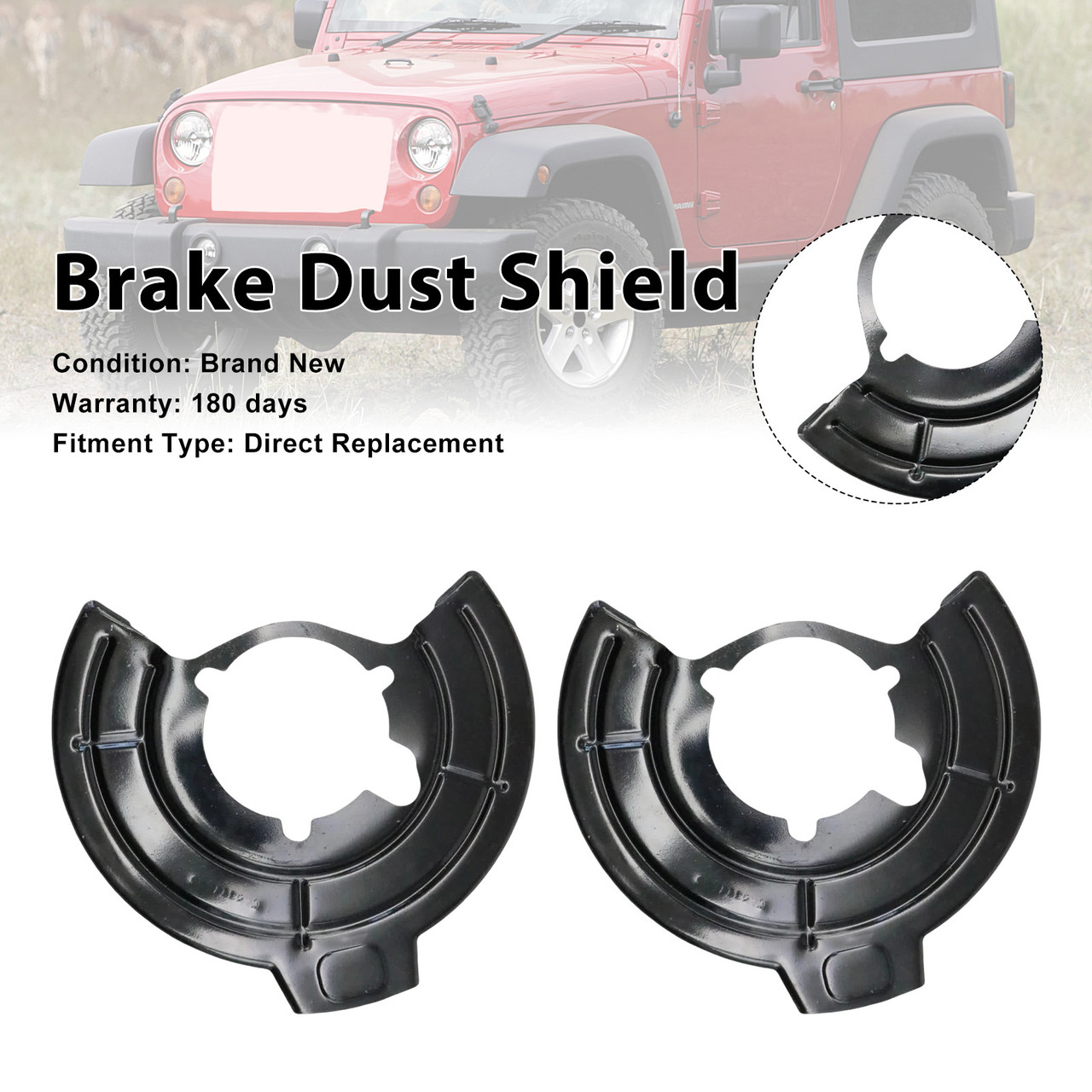 2007-2018 Jeep Wrangler JK Left & Right Brake Dust Shield 68043286AB Generic