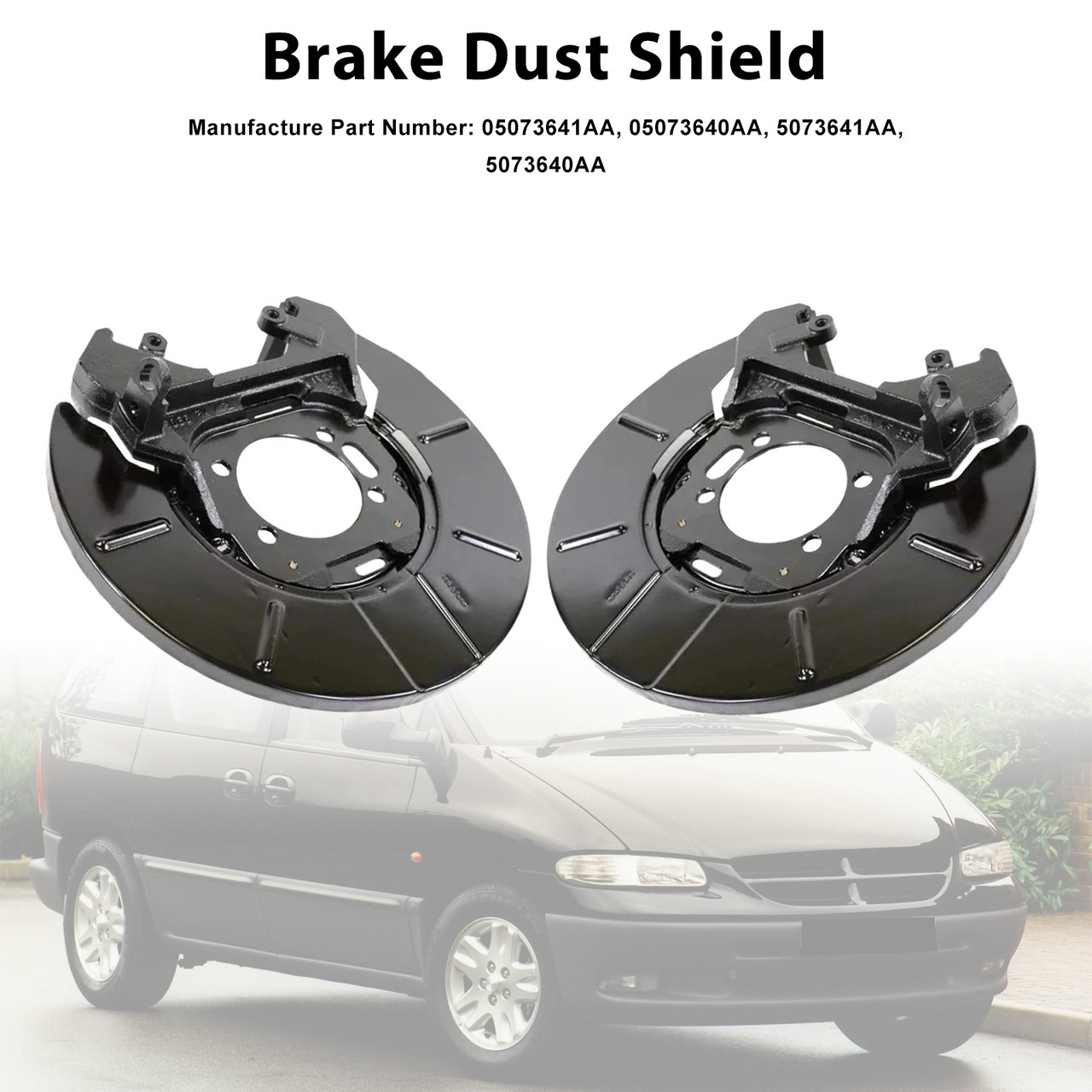 2001-2010 Chrysler Voyager 2PCS Rear Disc Brake Dust Shield Set 05073641AA Generic
