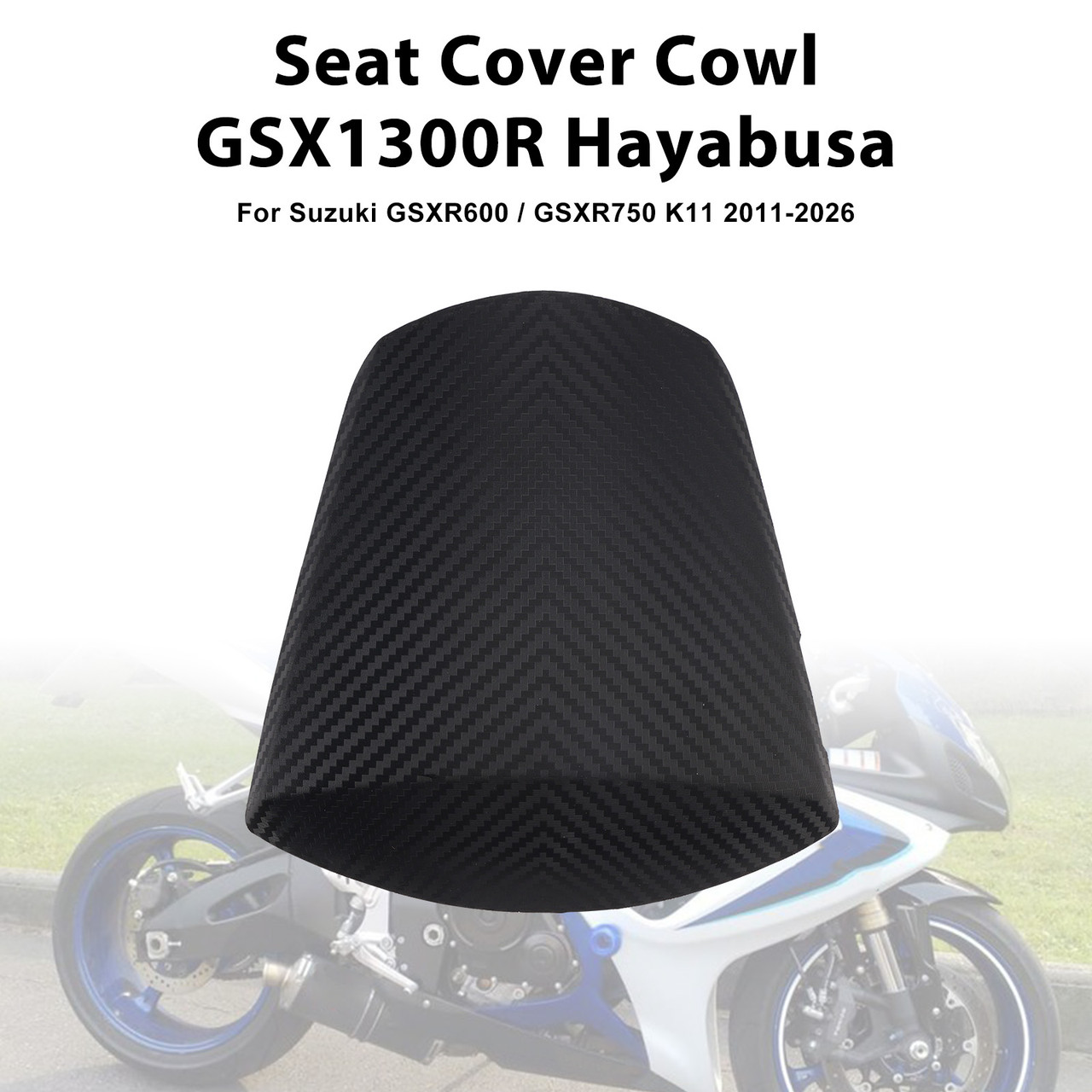 2011-2026 Suzuki GSXR600 GSXR750 K11 Rear Seat Fairing Cover Matte Black Generic