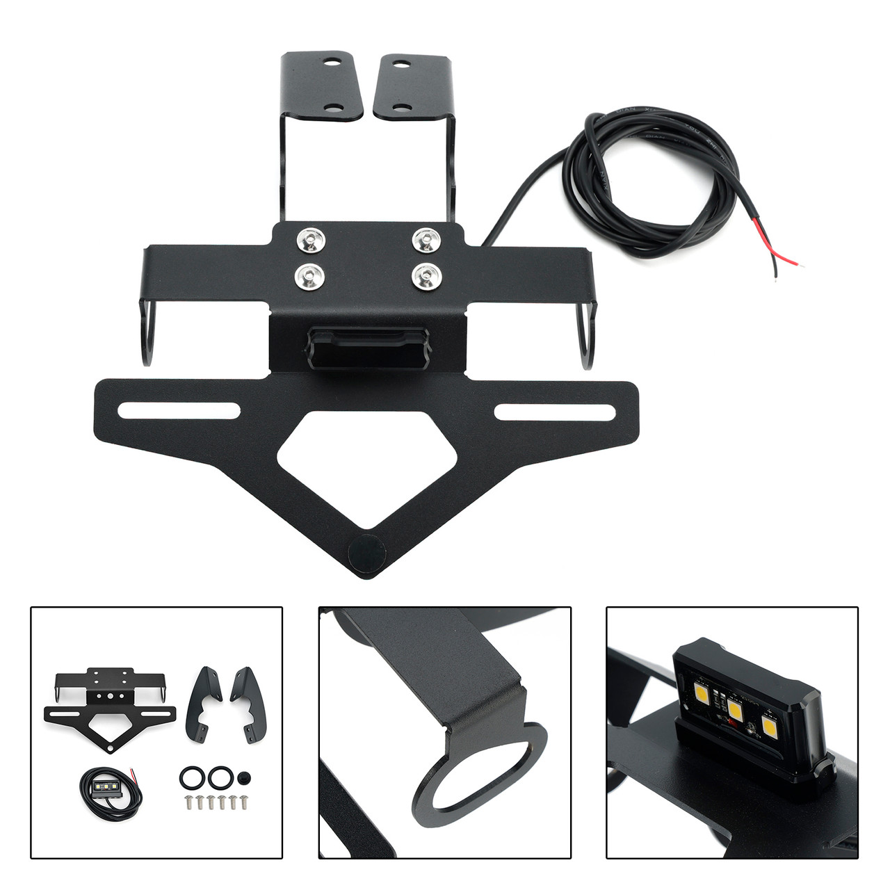 2025-2026 Yamaha MT-07 License Plate Holder Frame Bracket Black Generic