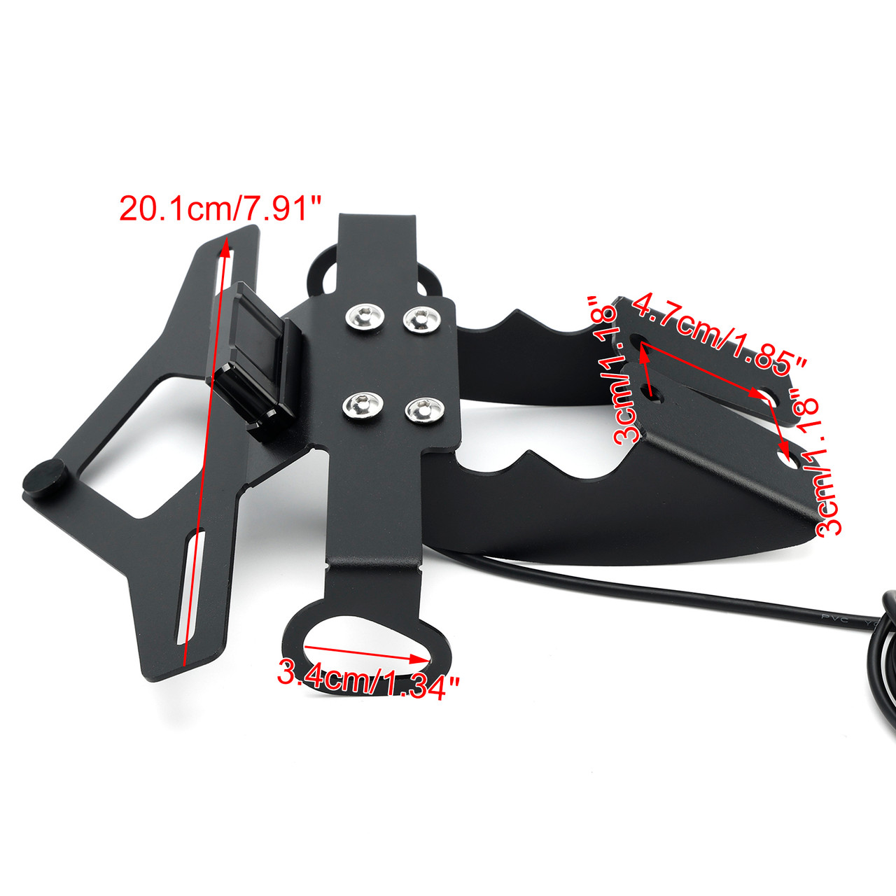 2025-2026 Yamaha MT-07 License Plate Holder Frame Bracket Black Generic