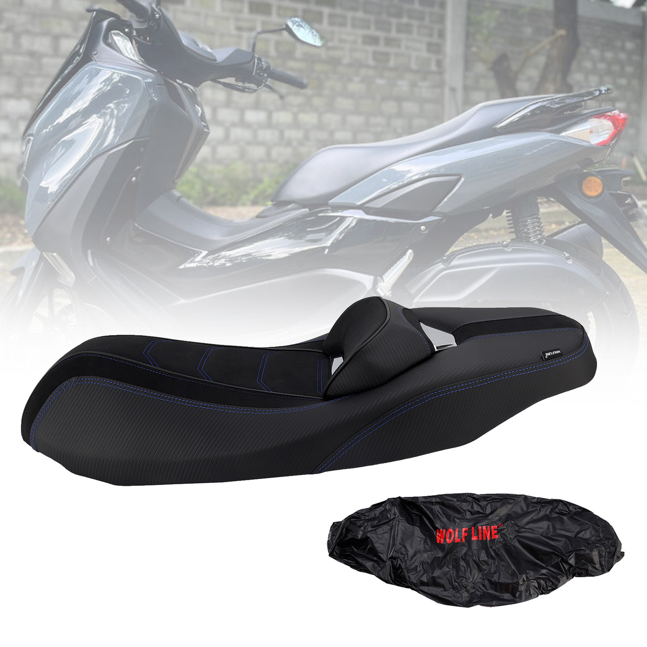 2020-2023 Yamaha N-Max 155 Front Raider Seat Driver Cushion Pu Blue Generic