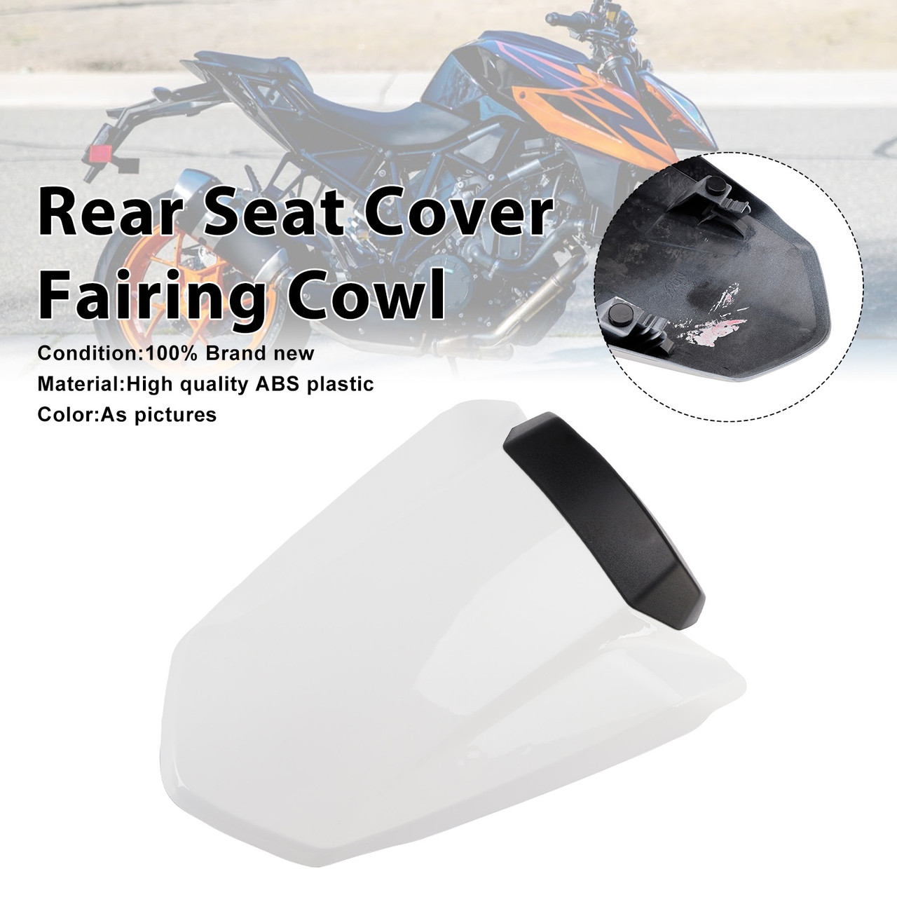 2014-2019 1290 Super Duke R Rear Seat Cover Fairing Cowl White Generic