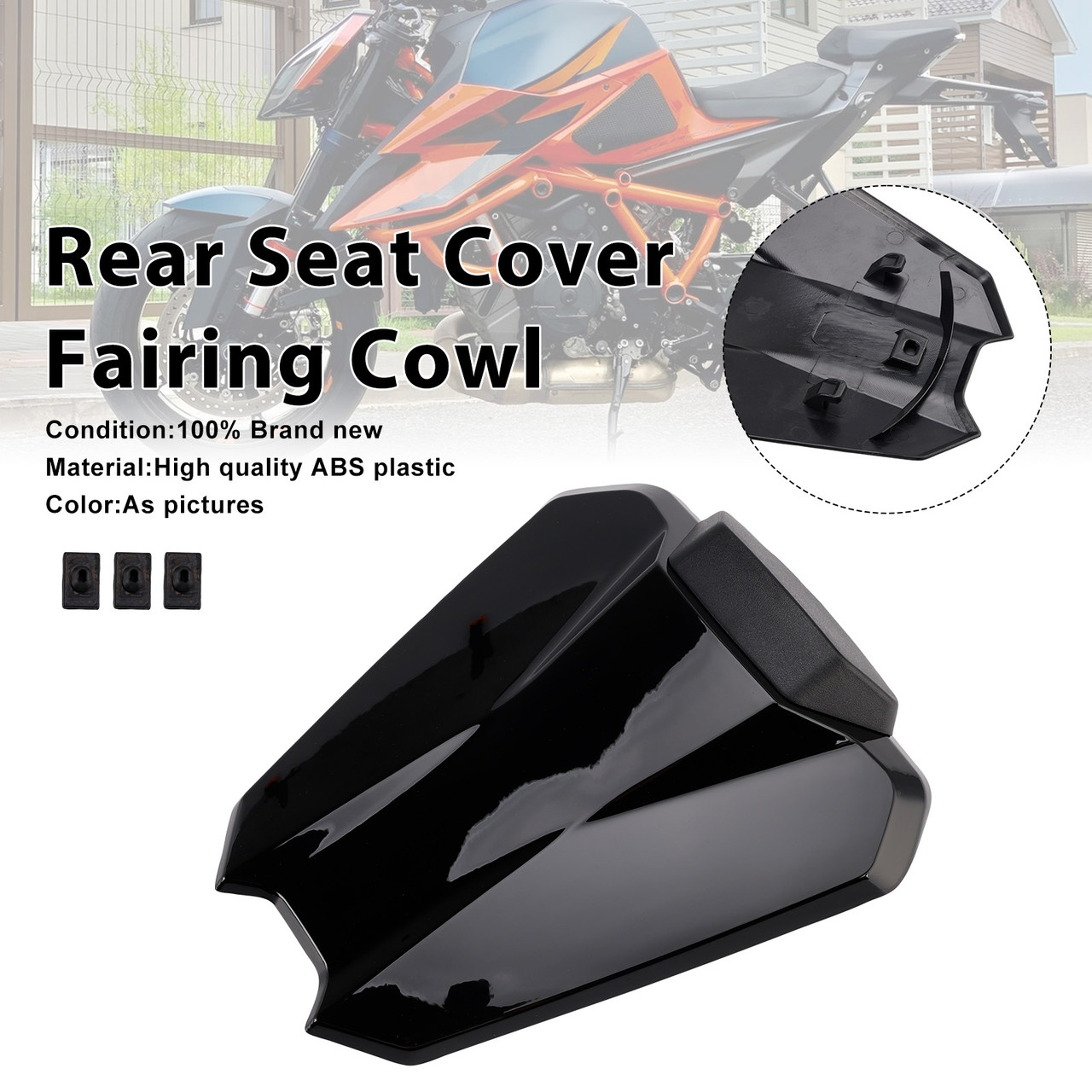 2020-2023 1290 Super Duke R Rear Seat Cover Fairing Cowl Black Generic