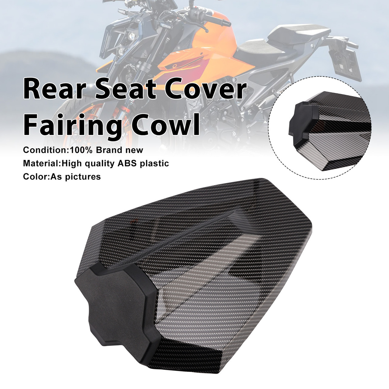 2024-2025 Duke 990 Rear Pillion Seat Cover Fairing Cowl Black Generic