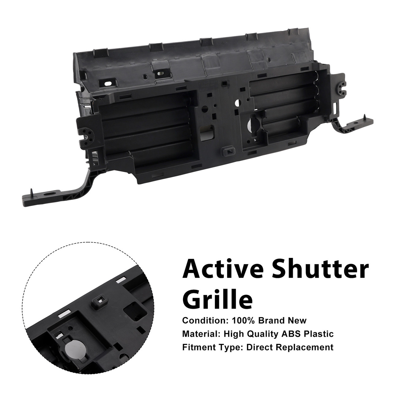 Lower Active Grill Shutter Fit Ford Bronco 2.3L 2.7L 2021-2022 W/O Motor