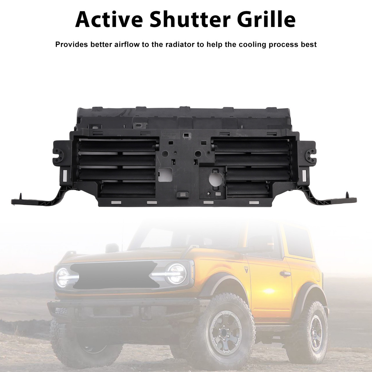 Lower Active Grill Shutter Fit Ford Bronco 2.3L 2.7L 2021-2022 W/ Motor