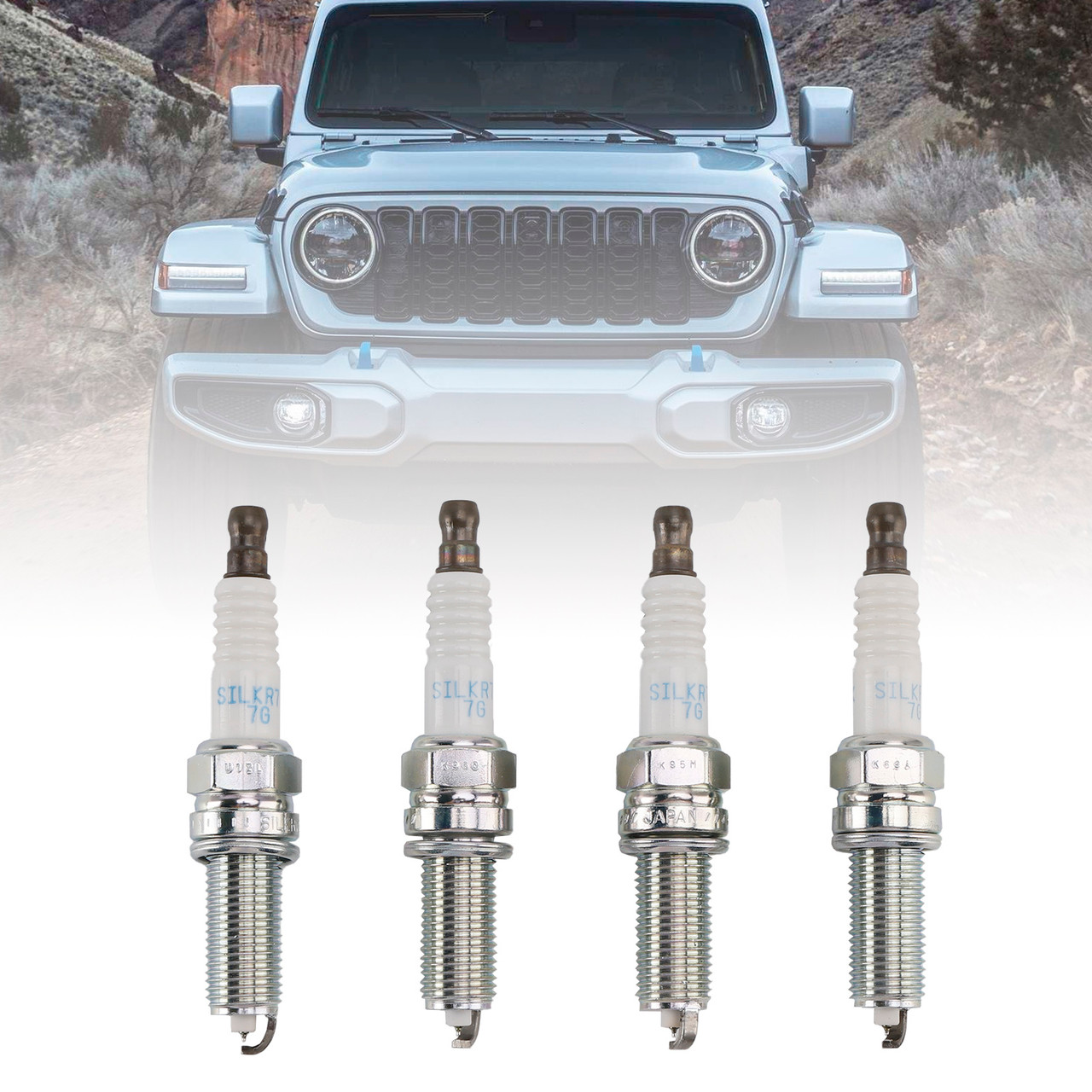 4Pcs Spark Plugs 68292346AA For Jeep Cherokee Wrangler 2.0 L4