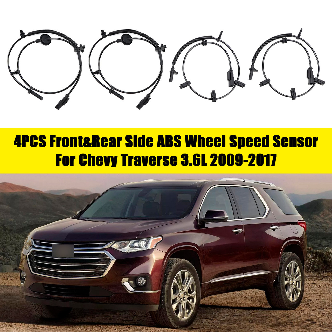 2009-2017 Chevy Traverse 3.6L 4PCS Front&Rear Side ABS Wheel Speed Sensor Generic
