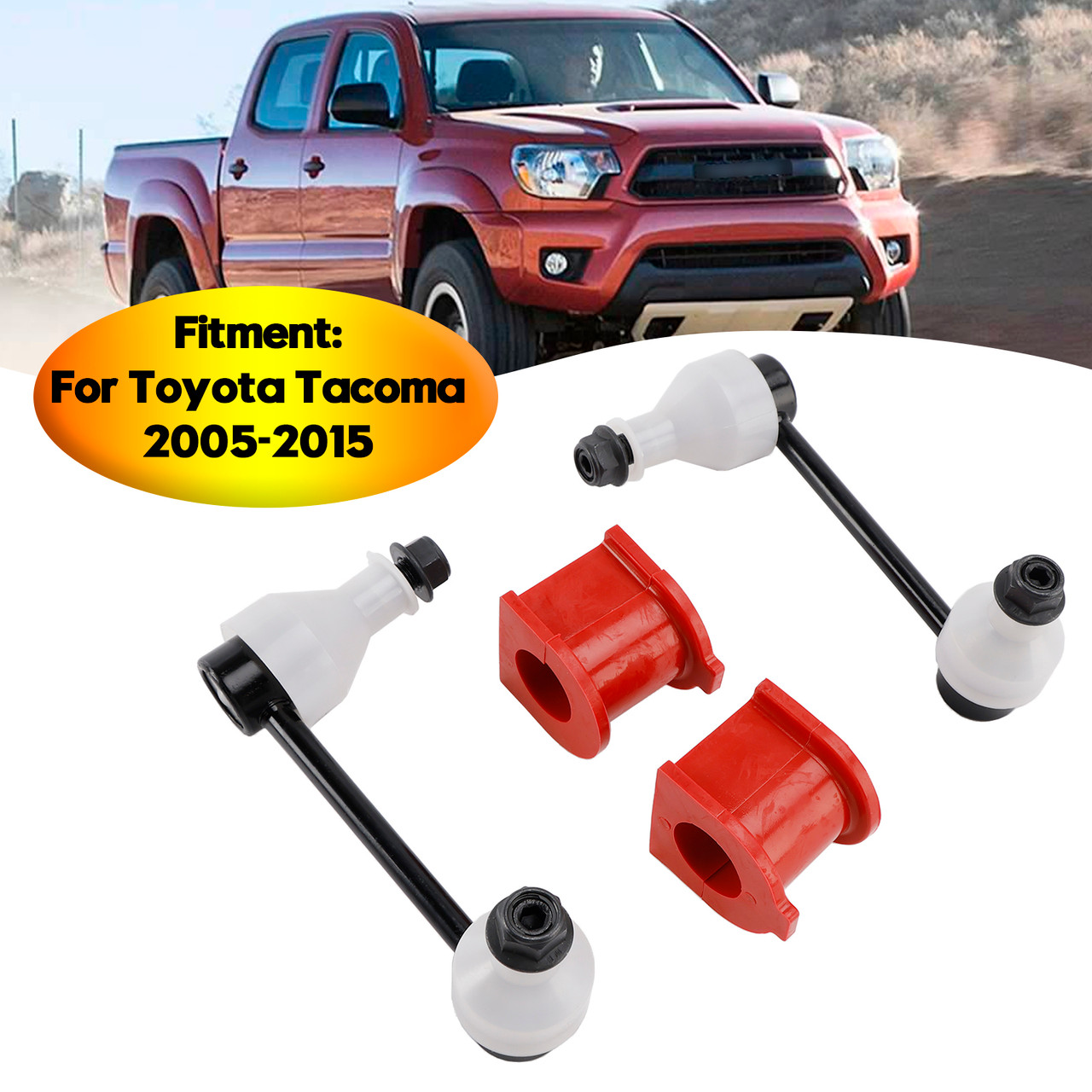 2005-2015 Toyota Tacoma 4pc Front Sway Bar Links Front Bushings Generic