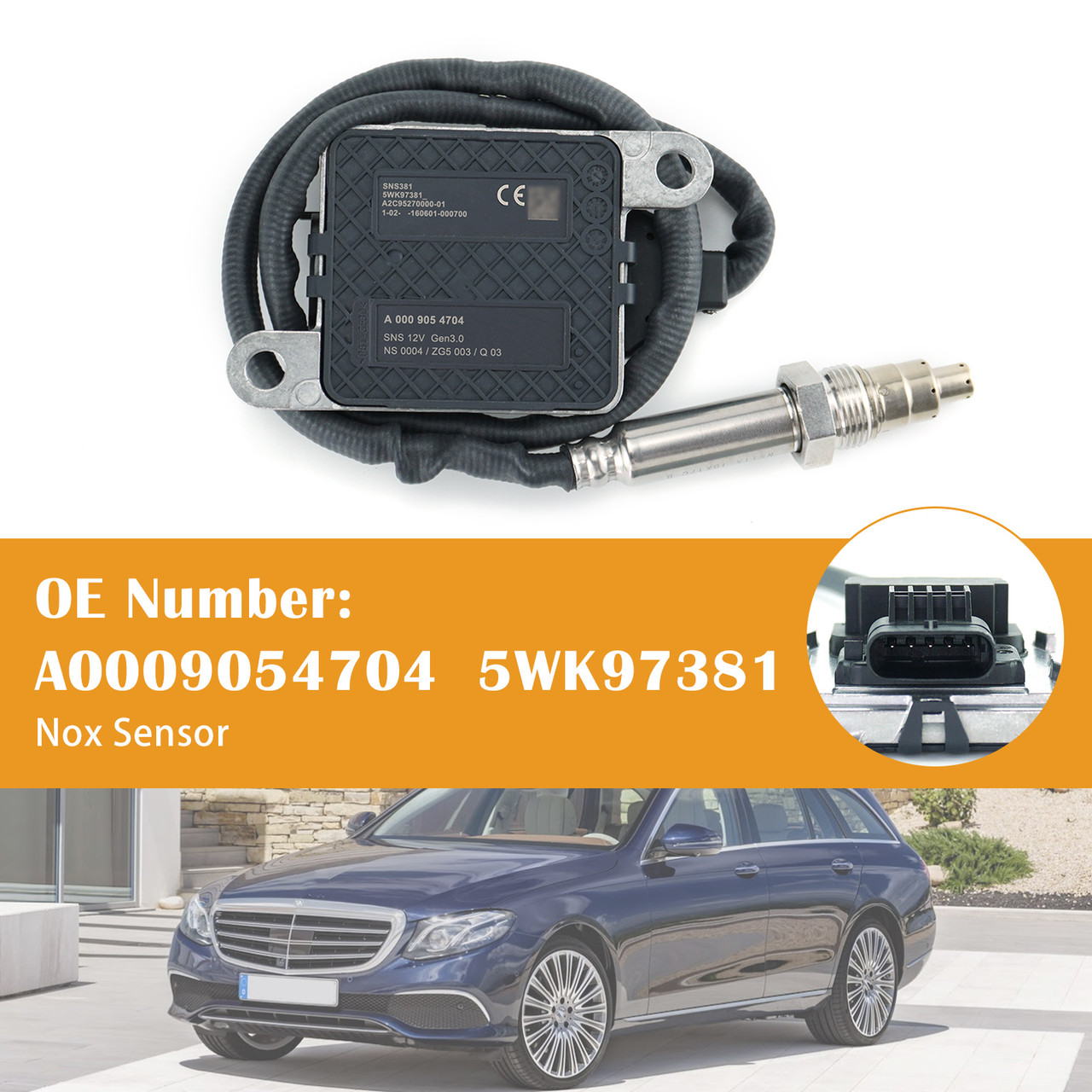 MERCEDES E-CLASS A238 C238 W213 Nitrogen Oxide Sensor Nox Sensor A0009054704 5WK97381 Generic
