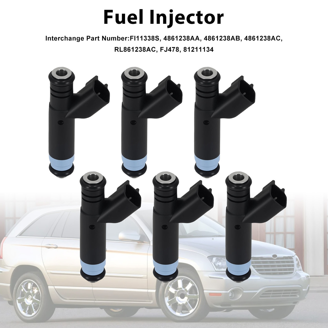 6Pcs Fuel Injector For Chrysler 05-08 For Dodge 3.8L V6 04861238AC