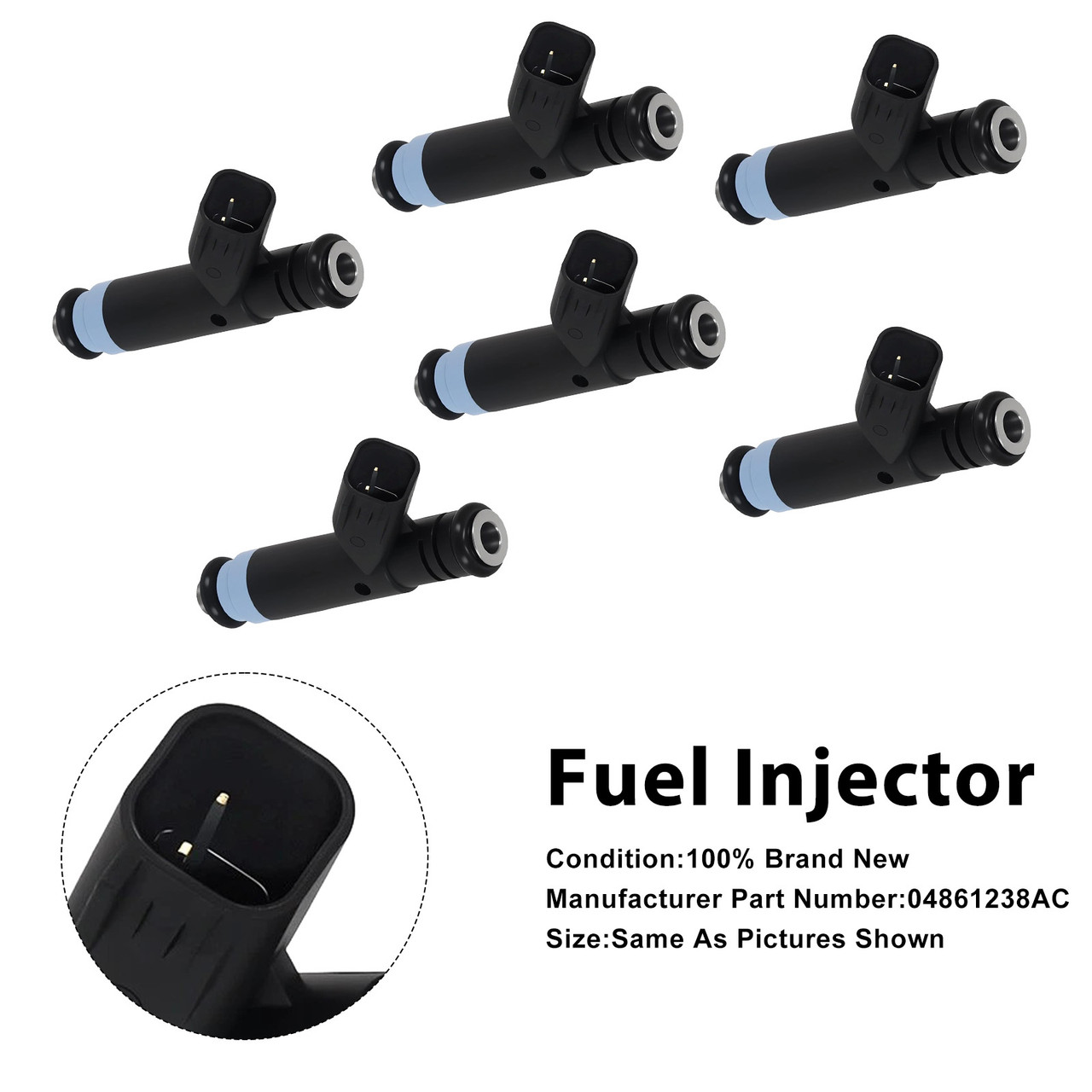 6Pcs Fuel Injector For Chrysler 05-08 For Dodge 3.8L V6 04861238AC