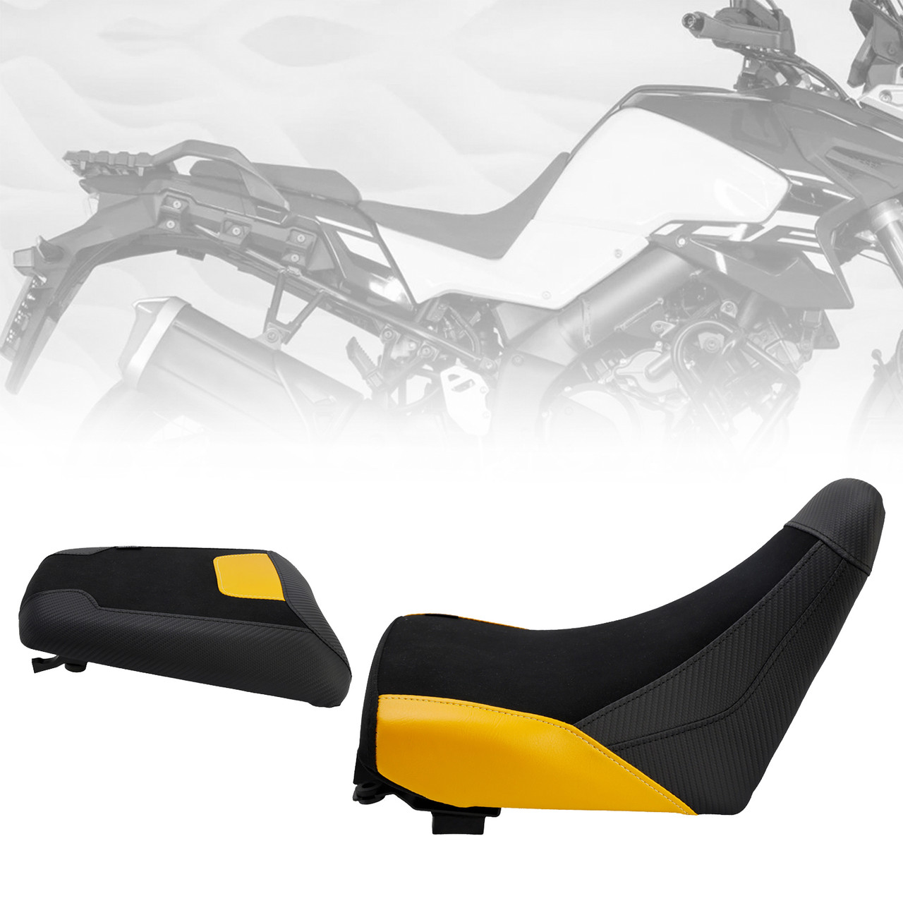 2023-2025 Suzuki V-Strom DL1050 Front & Rear Seat Driver Cushion Yellow Generic