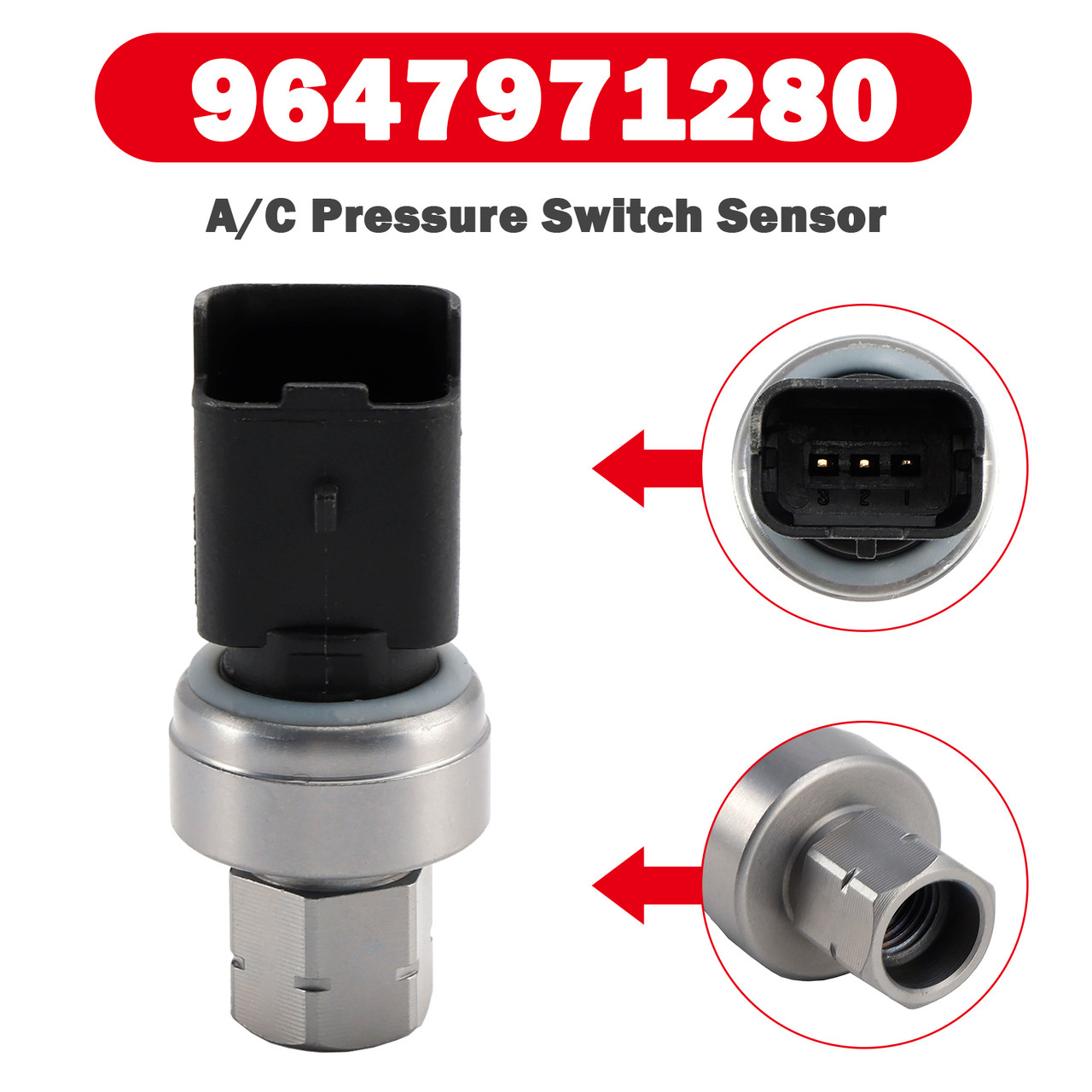 Peugeot 307 206 207 408 A/C Pressure Switch Sensor 9647971280 Generic