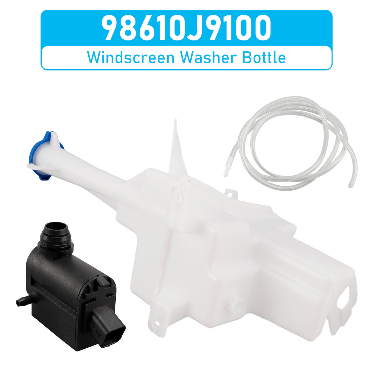2018-2021 Hyundai Kona Windscreen Washer Bottle With Pump Sensor & Cap Generic