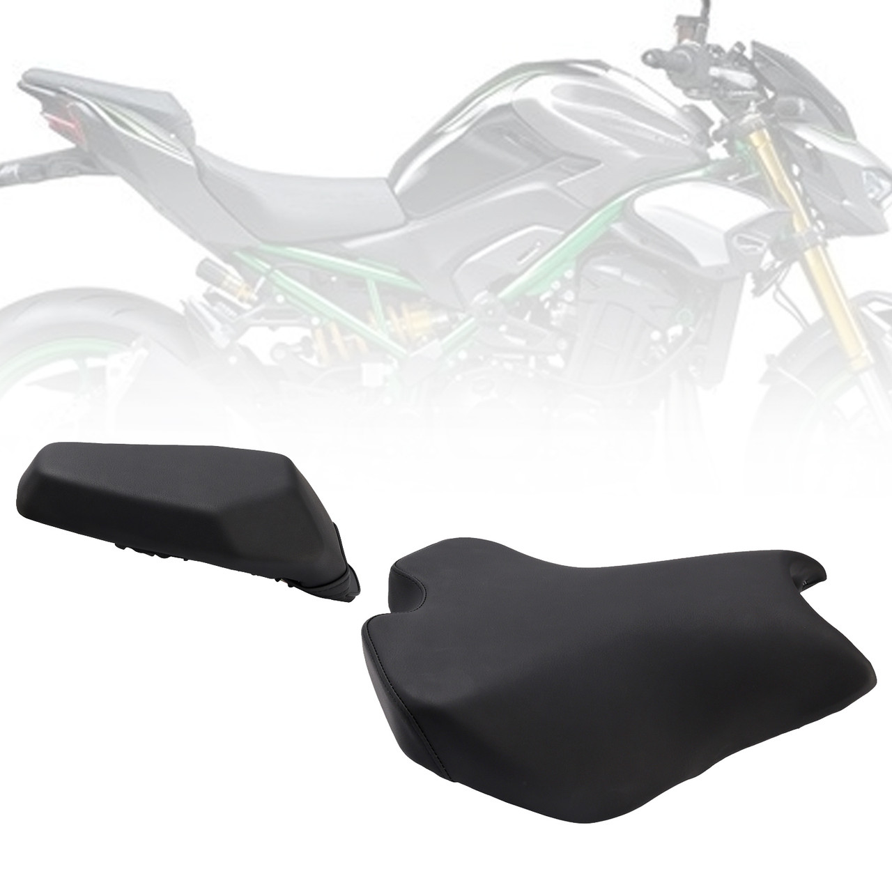 2025 Kawasaki Ninja Z900 Thickened Front&Rear Seat Driver Cushion Pu Black Generic