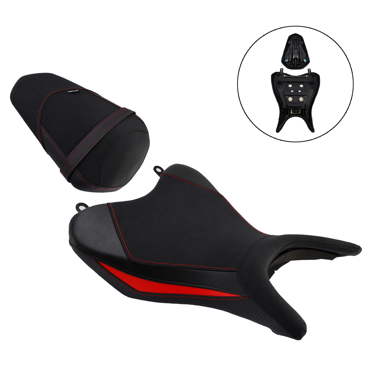 2025 Yamaha Yzf-R3 Mt-03 Front & Rear Seat Driver Cushion Red Generic