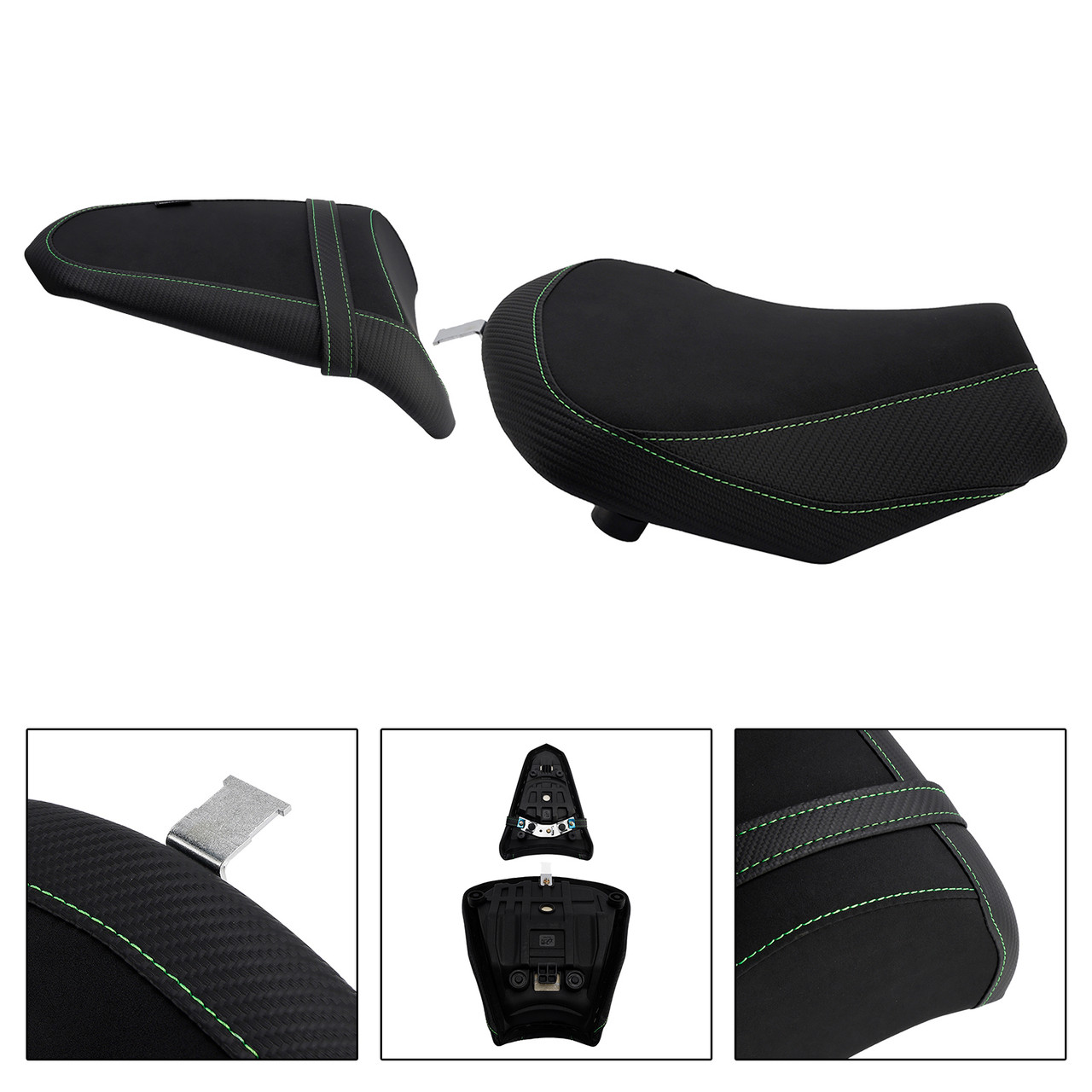 2017-2025 Kawasaki Ninja 650 Z650 Front & Rear Seat Driver Cushion Green Generic
