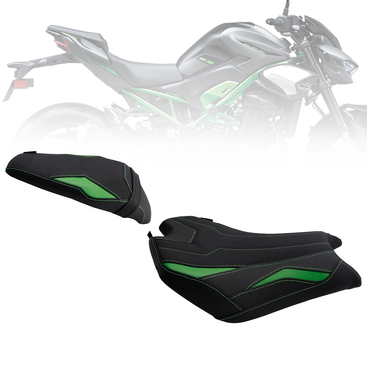 2025 Kawasaki Z900 Zr900-F Front & Rear Seat Driver Cushion Green Generic