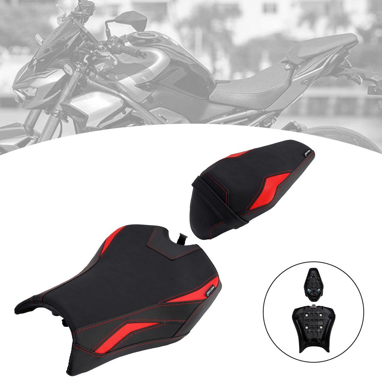 2025 Kawasaki Z900 Zr900-F Front & Rear Seat Driver Cushion Red Generic