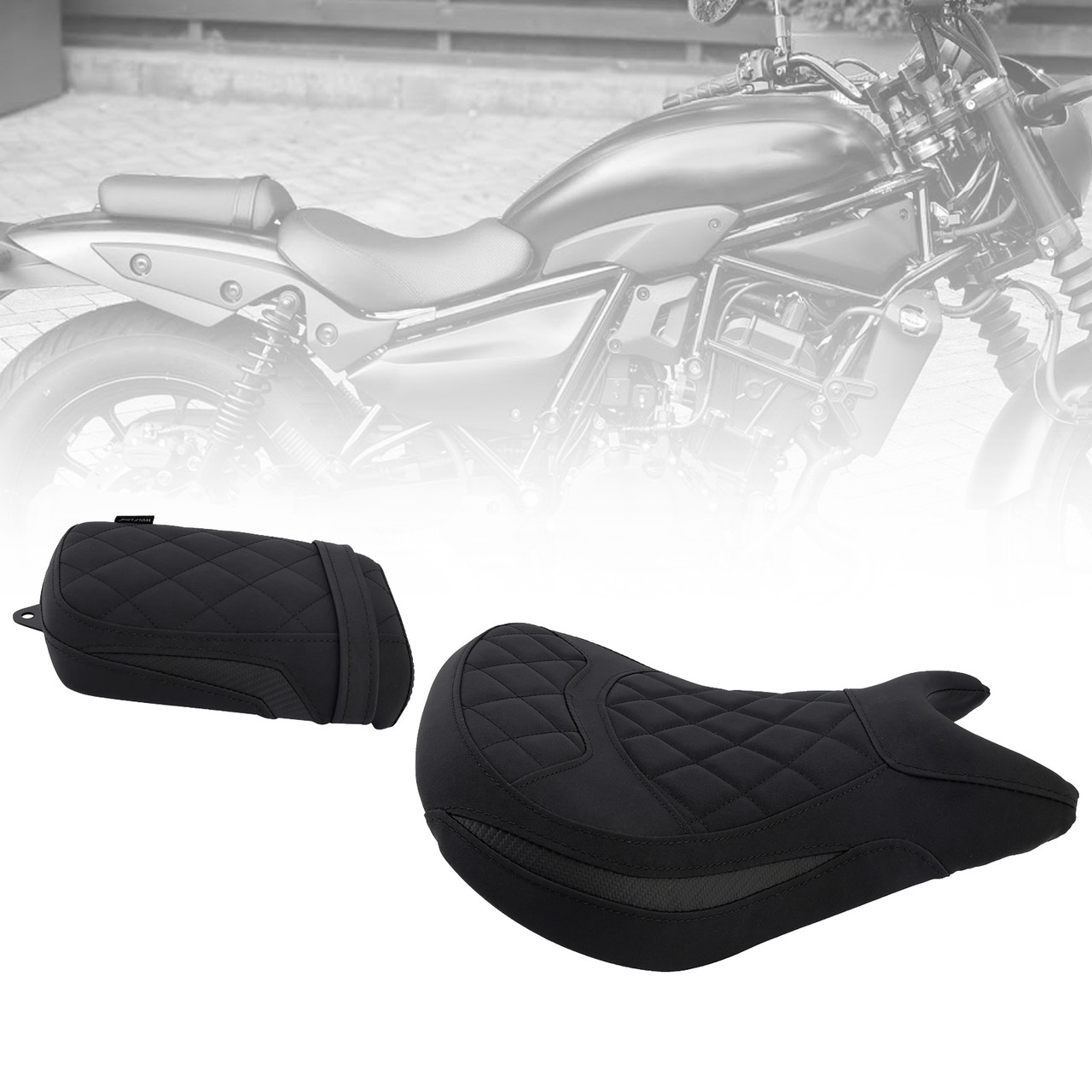 2024-2025 Kawasaki Eliminator 500 Front & Rear Seat Driver Cushion Lower Black Generic