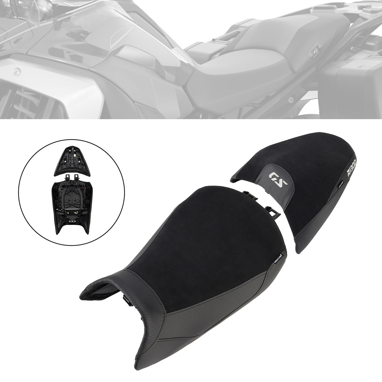 2024-2025 BMW R1300Gs Front&Rear Seat Driver Cushion Black Generic