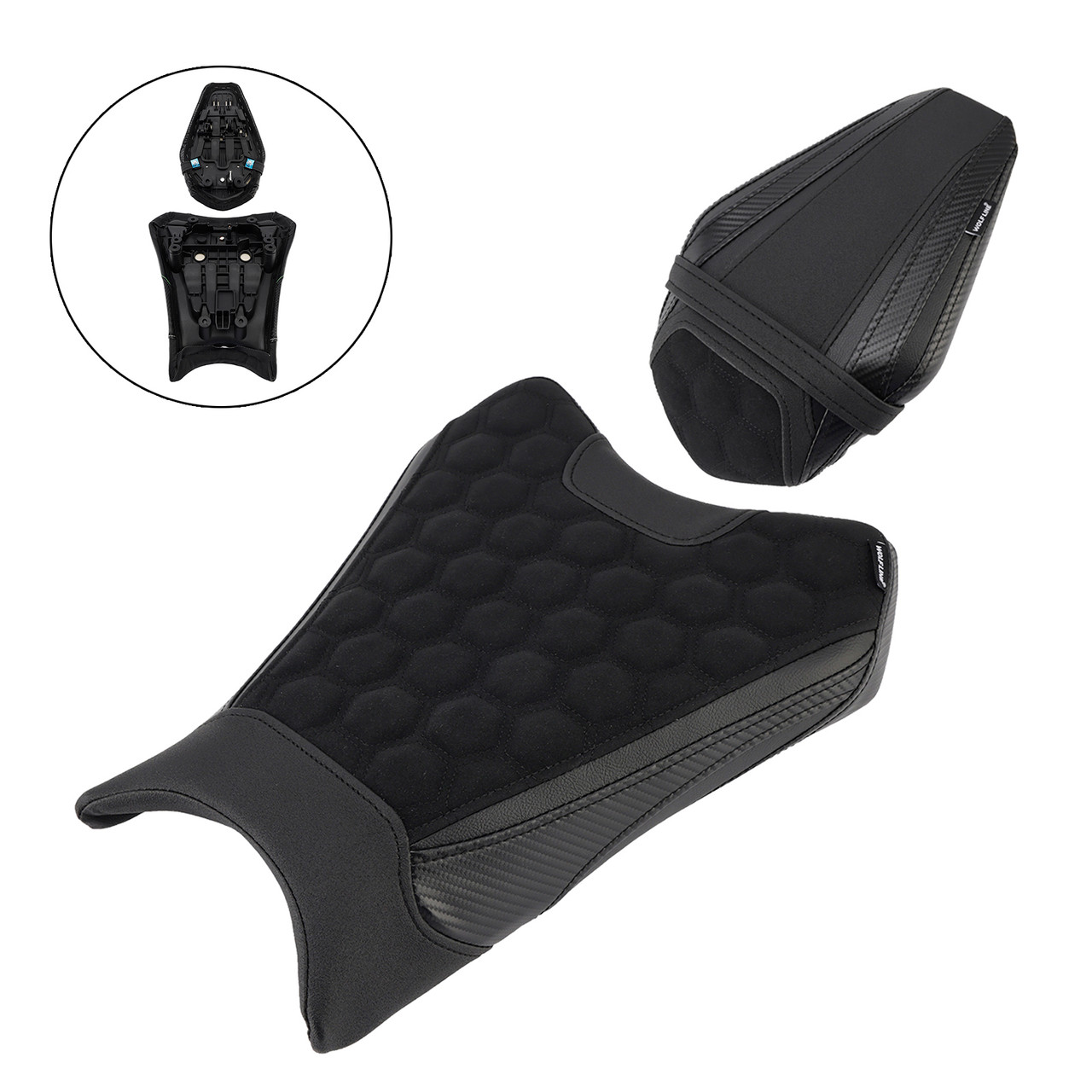 2019-2025 Kawasaki Zx-6R Front&Rear Seat Driver Cushion Black Generic