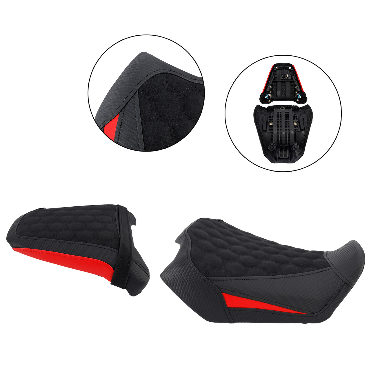 2024-2025 Honda Cb650R Cbr650R Front&Rear Raider Passenger Cushion Kit RED Generic