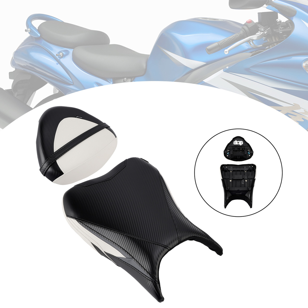 2022-2024 Suzuki Hayabusa Gsx1300R Front&Rear Raider Passenger Cushion Kit White Generic