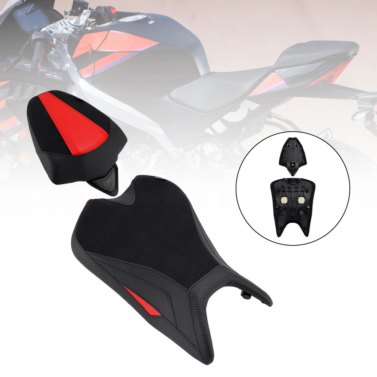 2024-2025 Aprilia Rs457 Front&Rear Raider Passenger Cushion Kit Black Generic