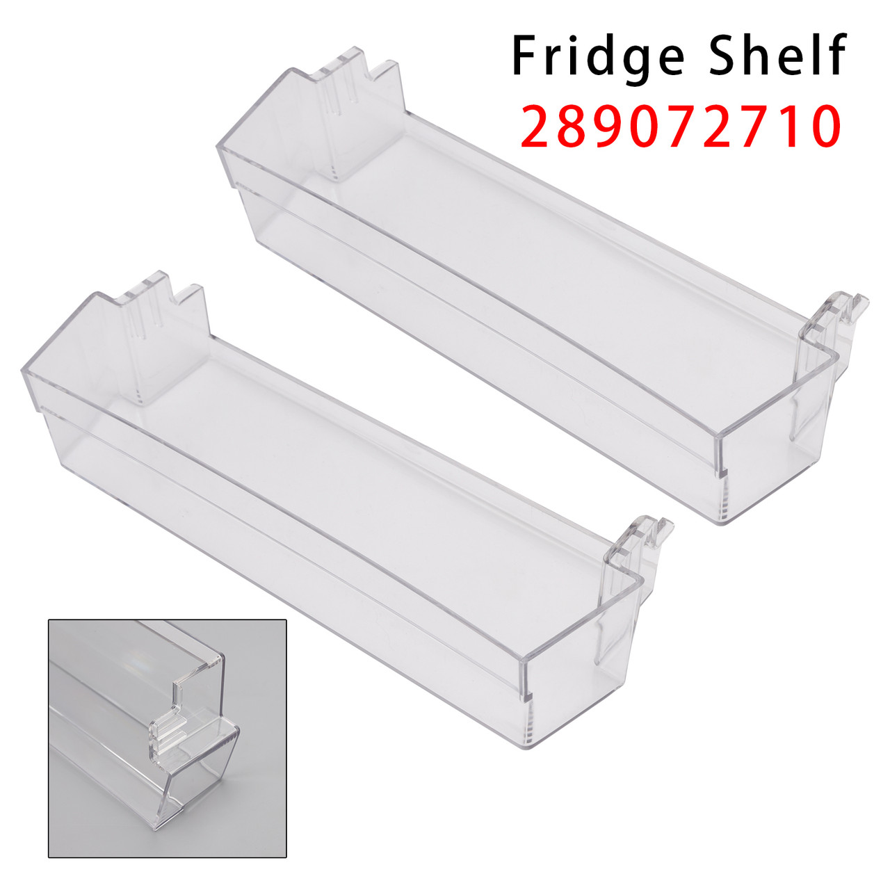 2PCS Fridge Shelf Grey Clear Middle Or Top Door Bin 306mm 289072710 For Dometic Caravan