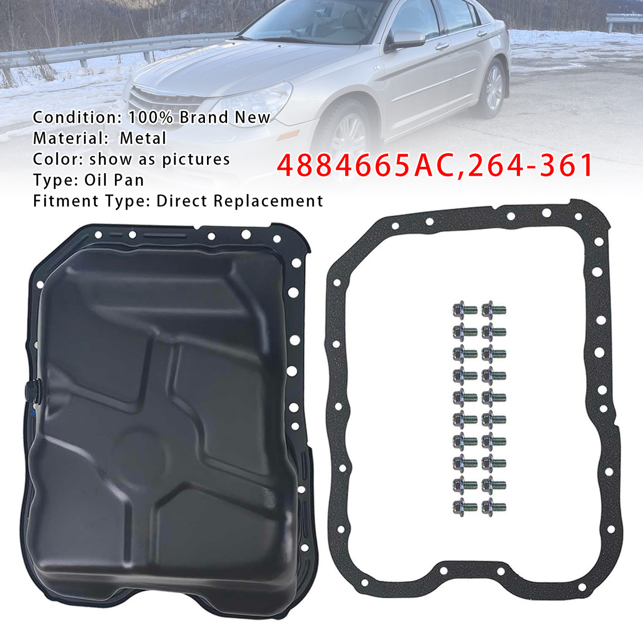 2007-2014 Chrysler 200 Cirrus Sebring L4 2.4L 4884665AC Engine Oil Pan Kit 264-361 Generic