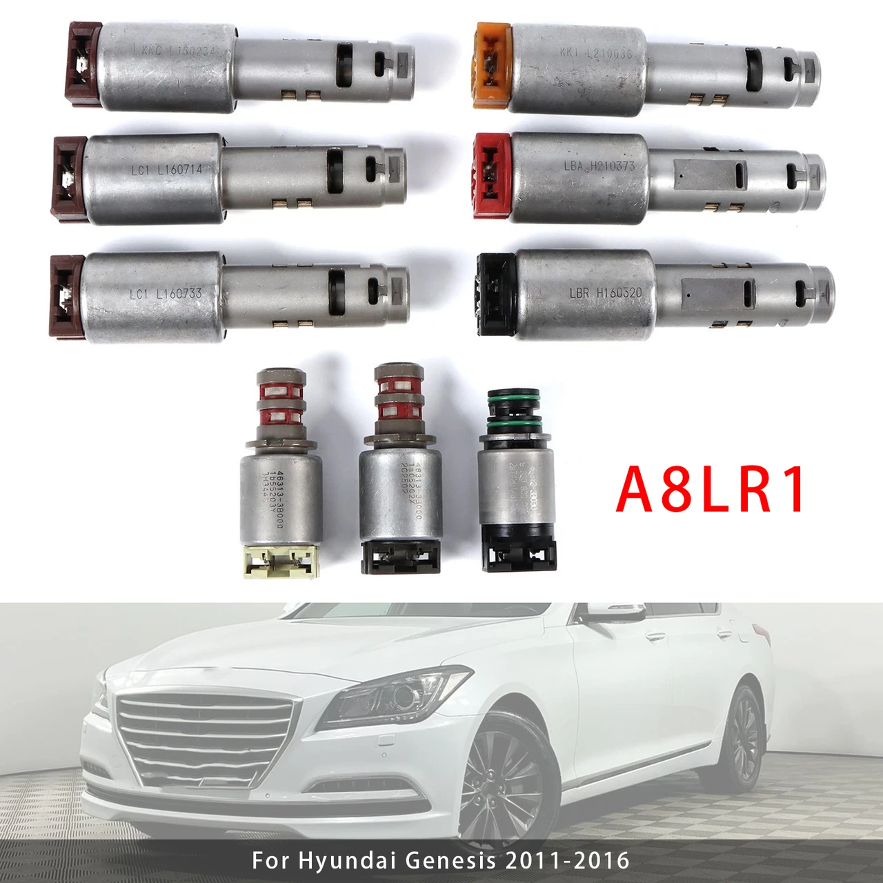 2011-2016 Hyundai Genesis 9PCS A8LR1 Transmission Solenoid Valve Kit Generic