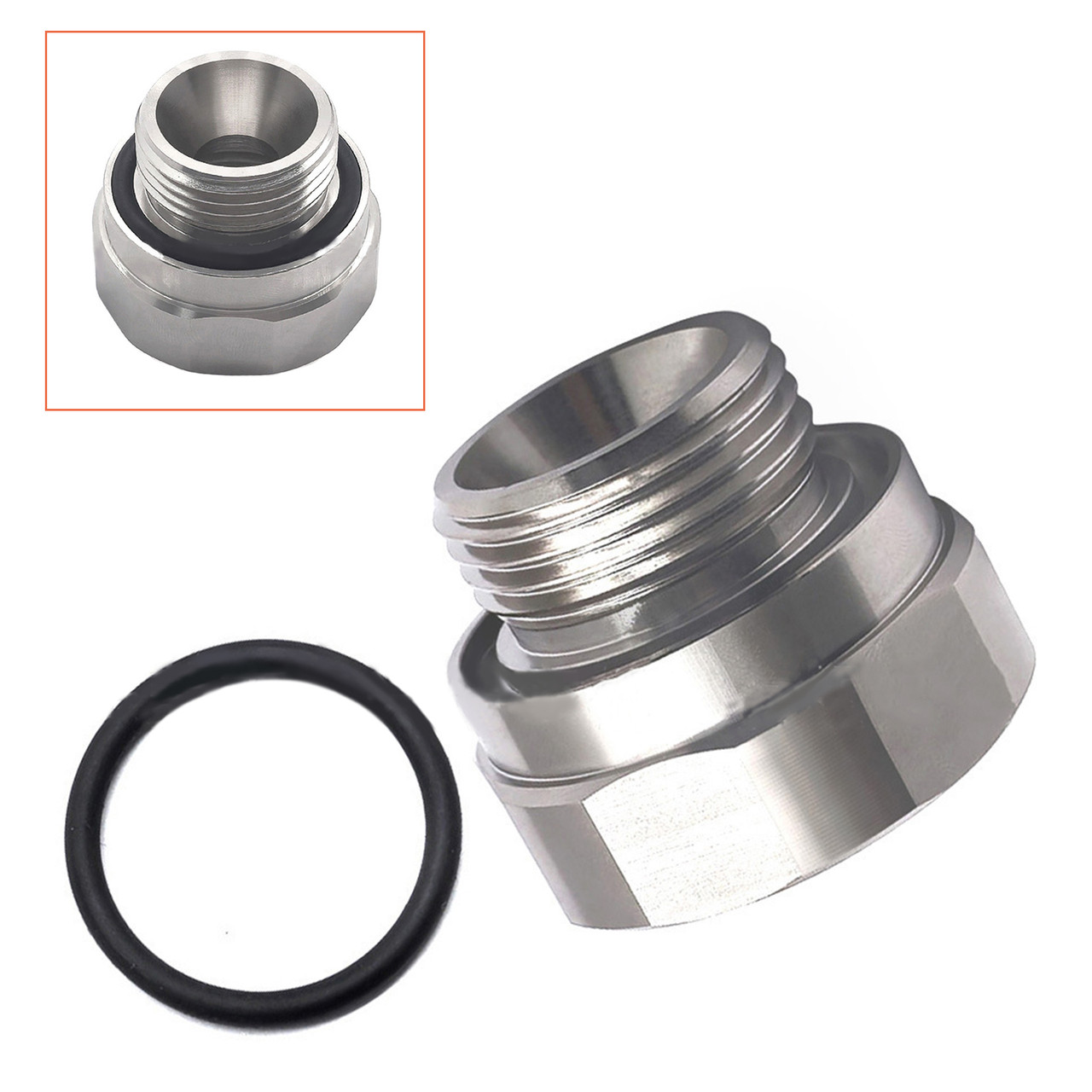 Thread Size Oil Drain Valve Adapter Silver A-211 27mm-2.0
