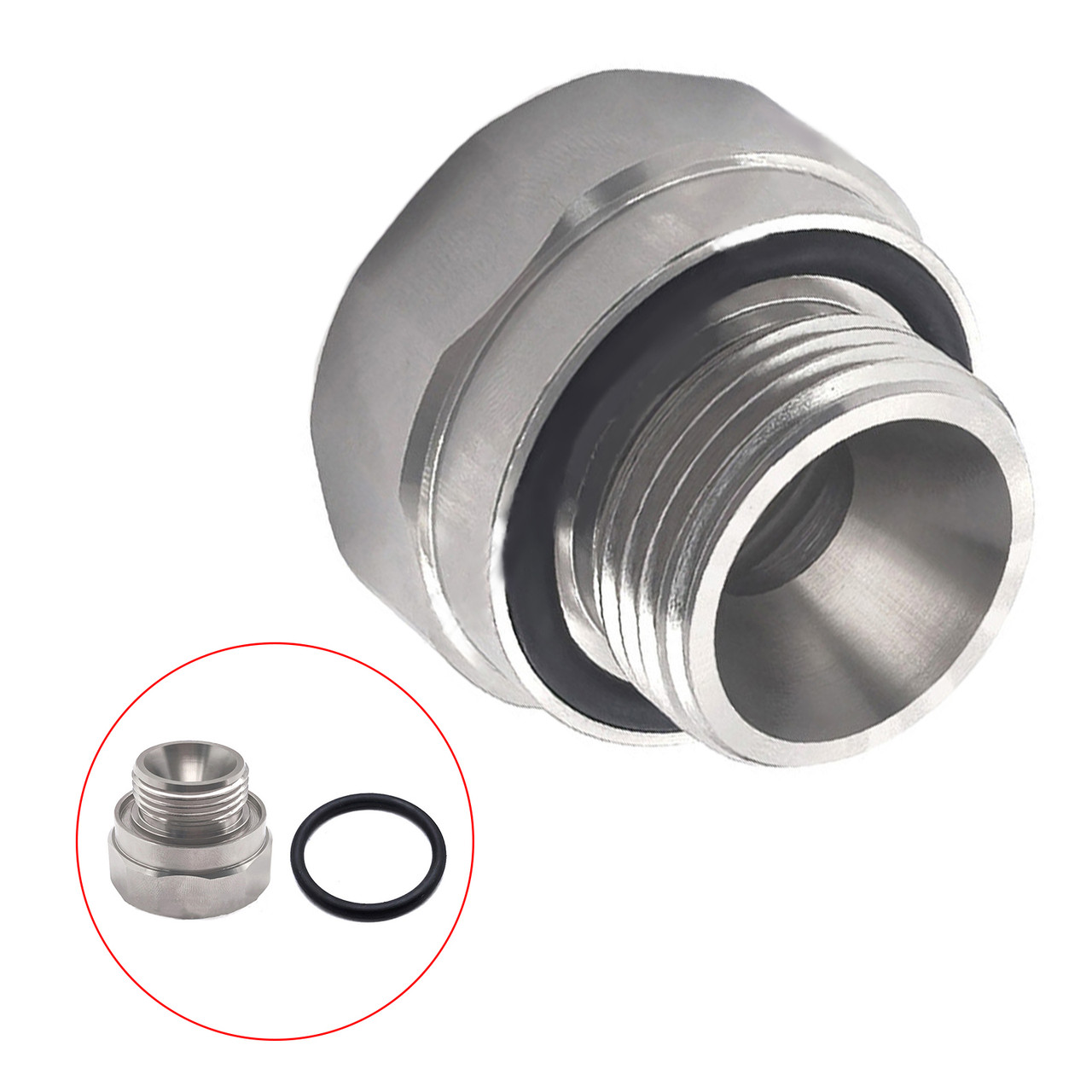 Thread Size Oil Drain Valve Adapter Silver A-211 27mm-2.0
