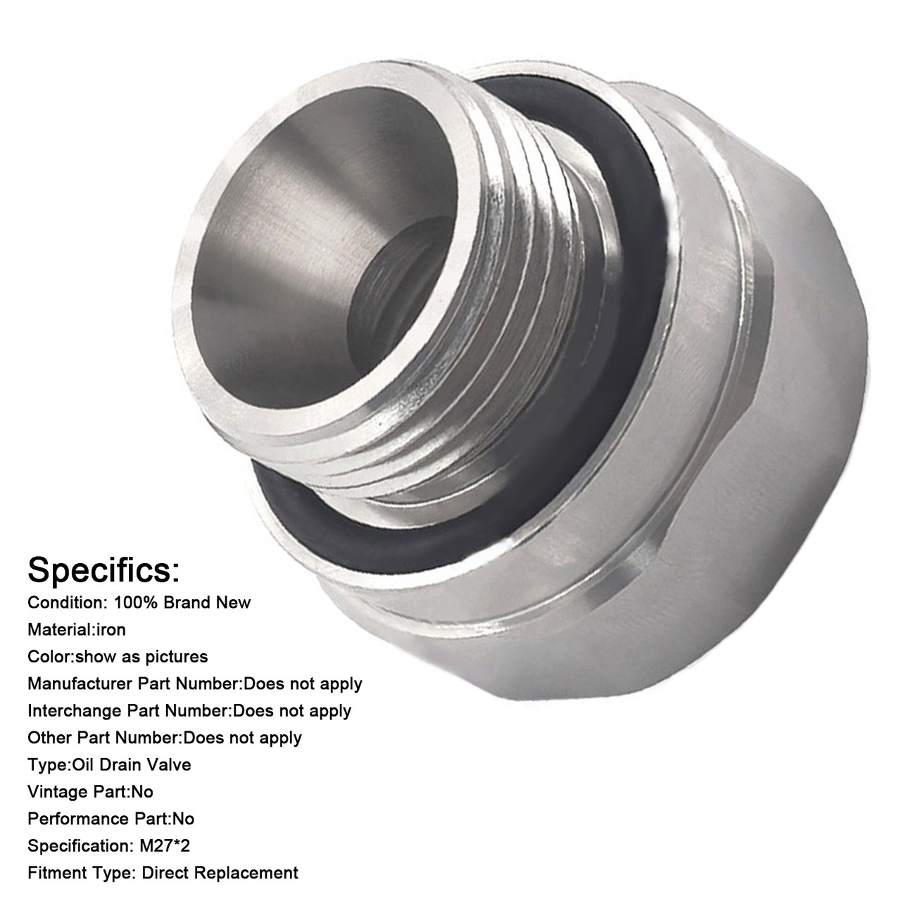 Thread Size Oil Drain Valve Adapter Silver A-211 27mm-2.0