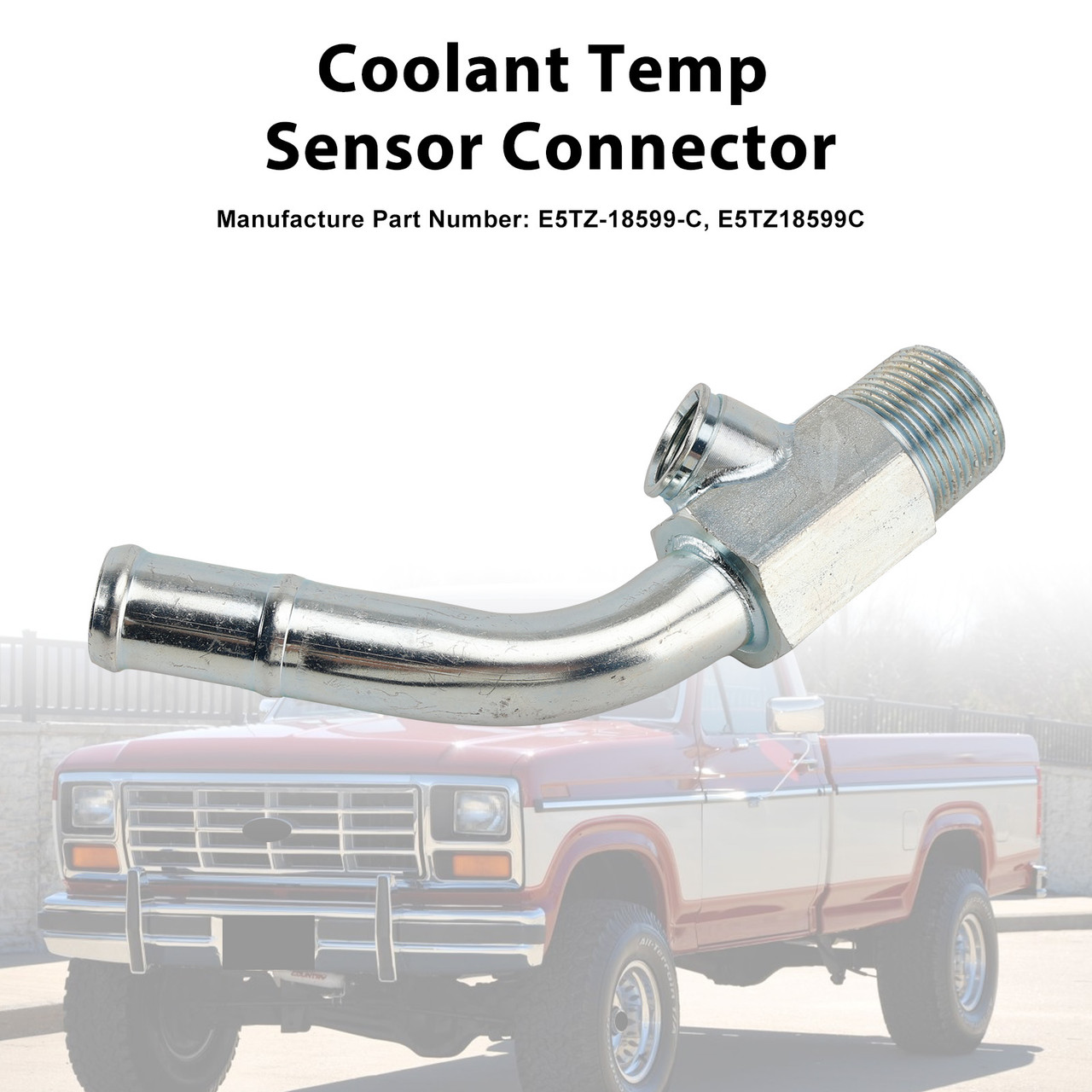 1985-1997 Ford F-150 F-250 F-350 Bronco Coolant Temp Sensor Elbow Connector Tube Generic
