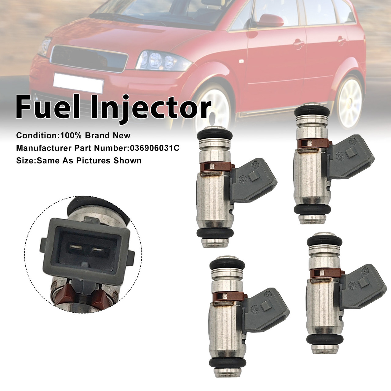 2000-2005 Audi A2 4Pcs Fuel Injector 036906031C Generic
